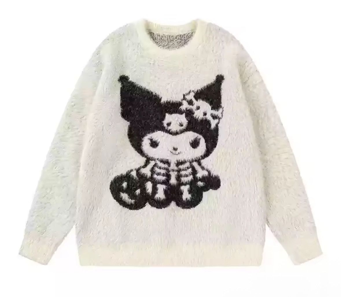 Japanese Brand Street Retro Anime Kuromi Jacquard Knitwear Size L / US 10 / IT 46 - 1 Thumbnail