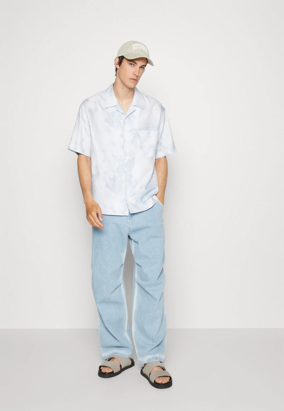 Wooyoungmi !DS! SS23 Solid Homme Sky Cloud Short Sleeve Button UP Shirt Size US M / EU 48-50 / 2 - 3 Thumbnail