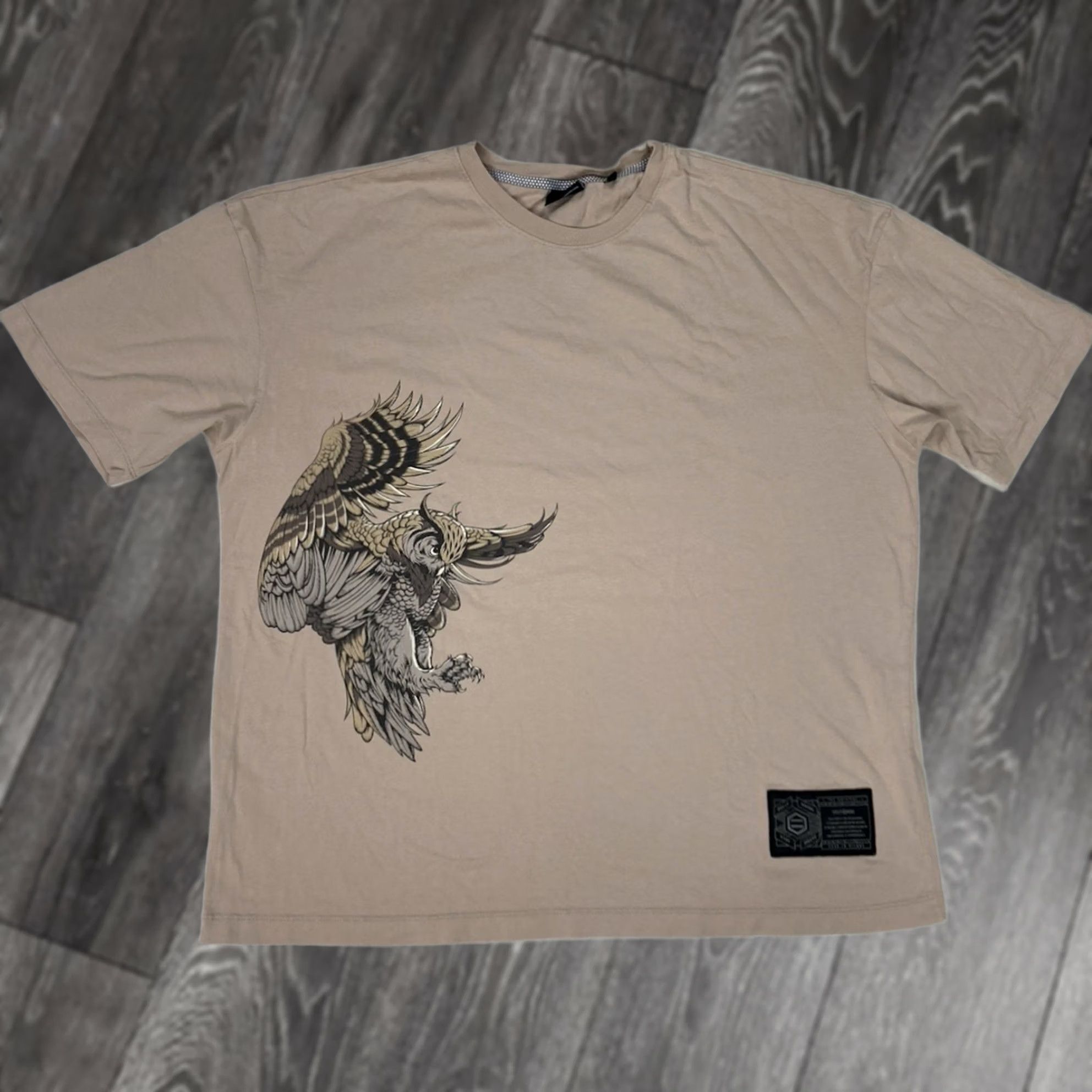 Vintage Dolly Noire Owl Graphic T-shirt Men Large Oversized Tan Short Sleeve Size US L / EU 52-54 / 3 - 1 Thumbnail