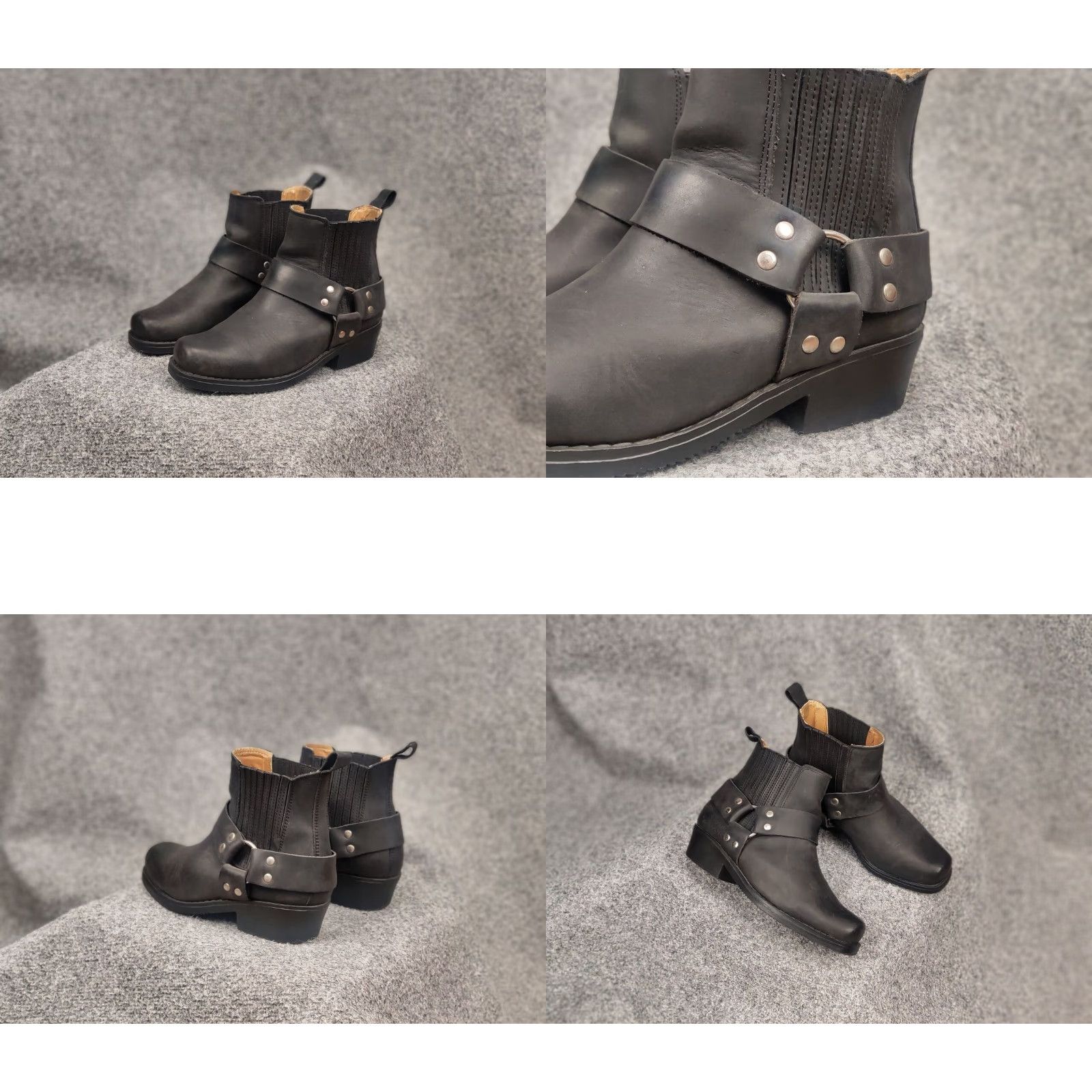 Vintage Kochmann Spain Design Western Ankle Black Leather Vintage Boots Women UK7/US7 Size US 7 / IT 37 - 9 Thumbnail