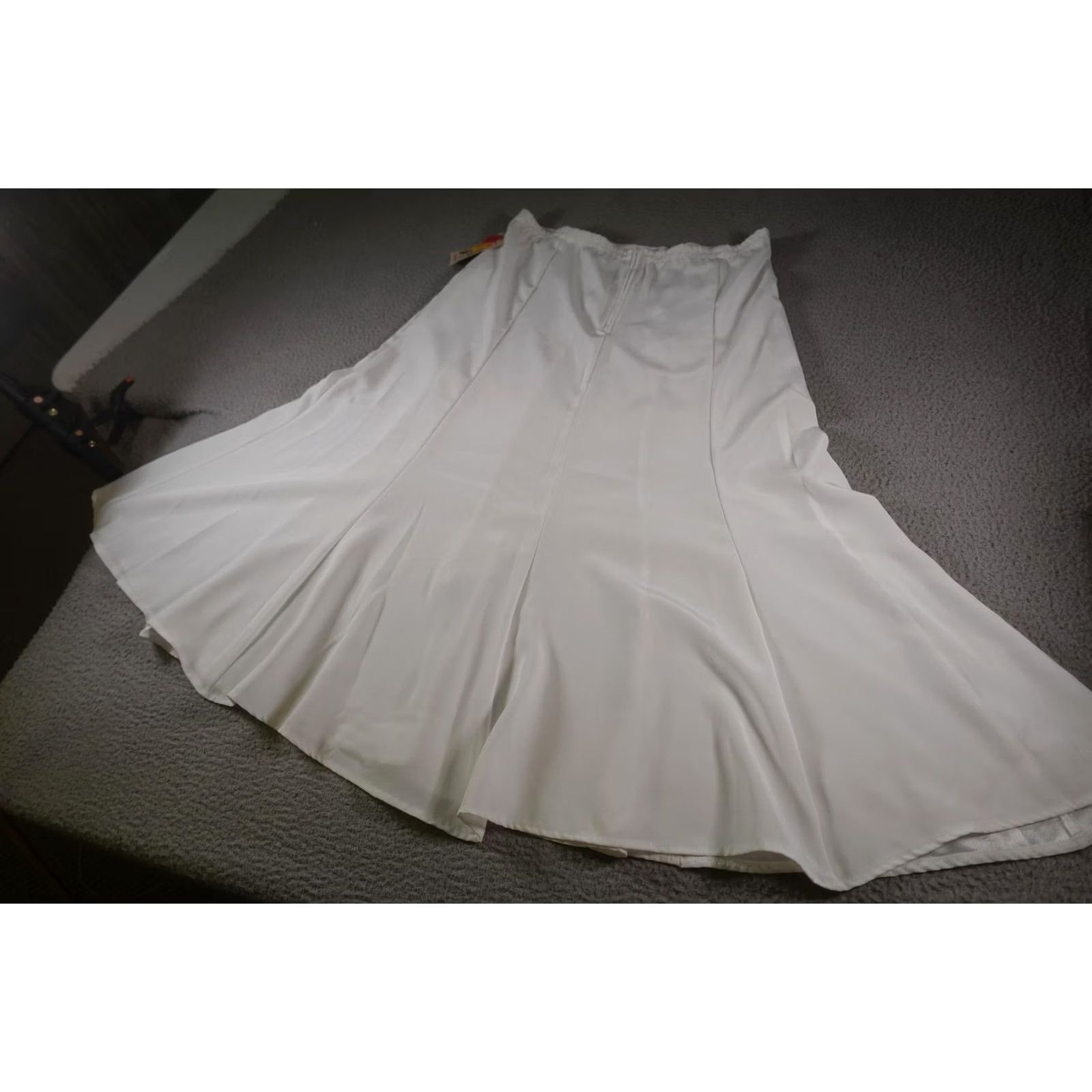 DANCER Vintage Western Skirt Womens Large White Long Flare Cowgirl Rodeo Dance Show Size 36" / US 14 / IT 50 - 6 Thumbnail