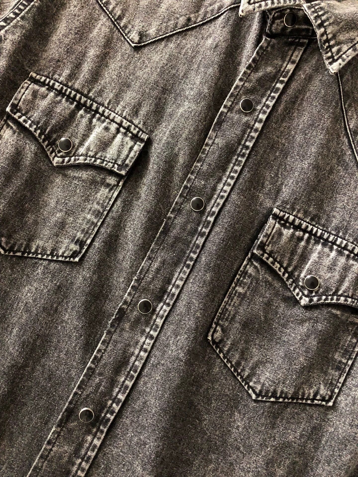 Saint Laurent Paris Saint Laurent 17ss Denim Shirt Hedi Cat Eye Western Ripped Size US M / EU 48-50 / 2 - 4 Thumbnail