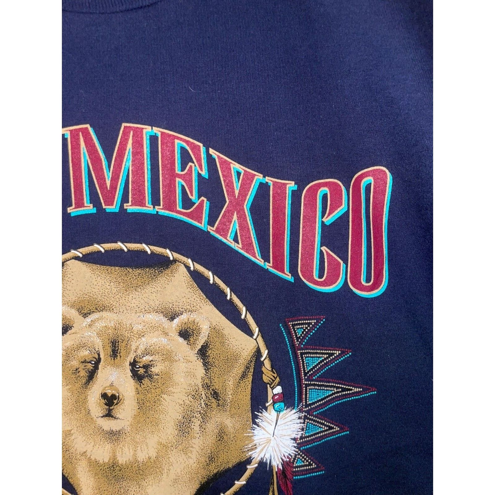 Jerzees Vintage New Mexico Shirt Native Animal Bear VTG 90s Large Size US L / EU 52-54 / 3 - 4 Thumbnail