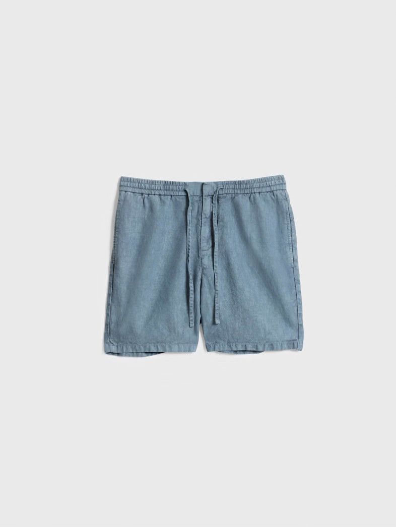 John Varvatos Linen Blend Drawstring Shorts 33 Size US 33 - 2 Thumbnail