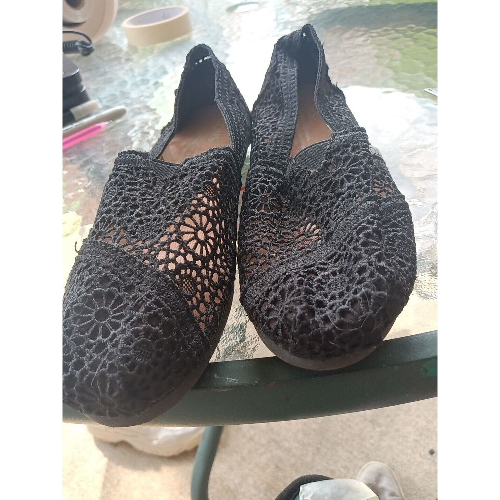 Toms TOMS Black Floral Lace Classic Slip On Women’s Shoe Sz 5.5 Size US 5.5 / IT 35.5 - 1 Thumbnail