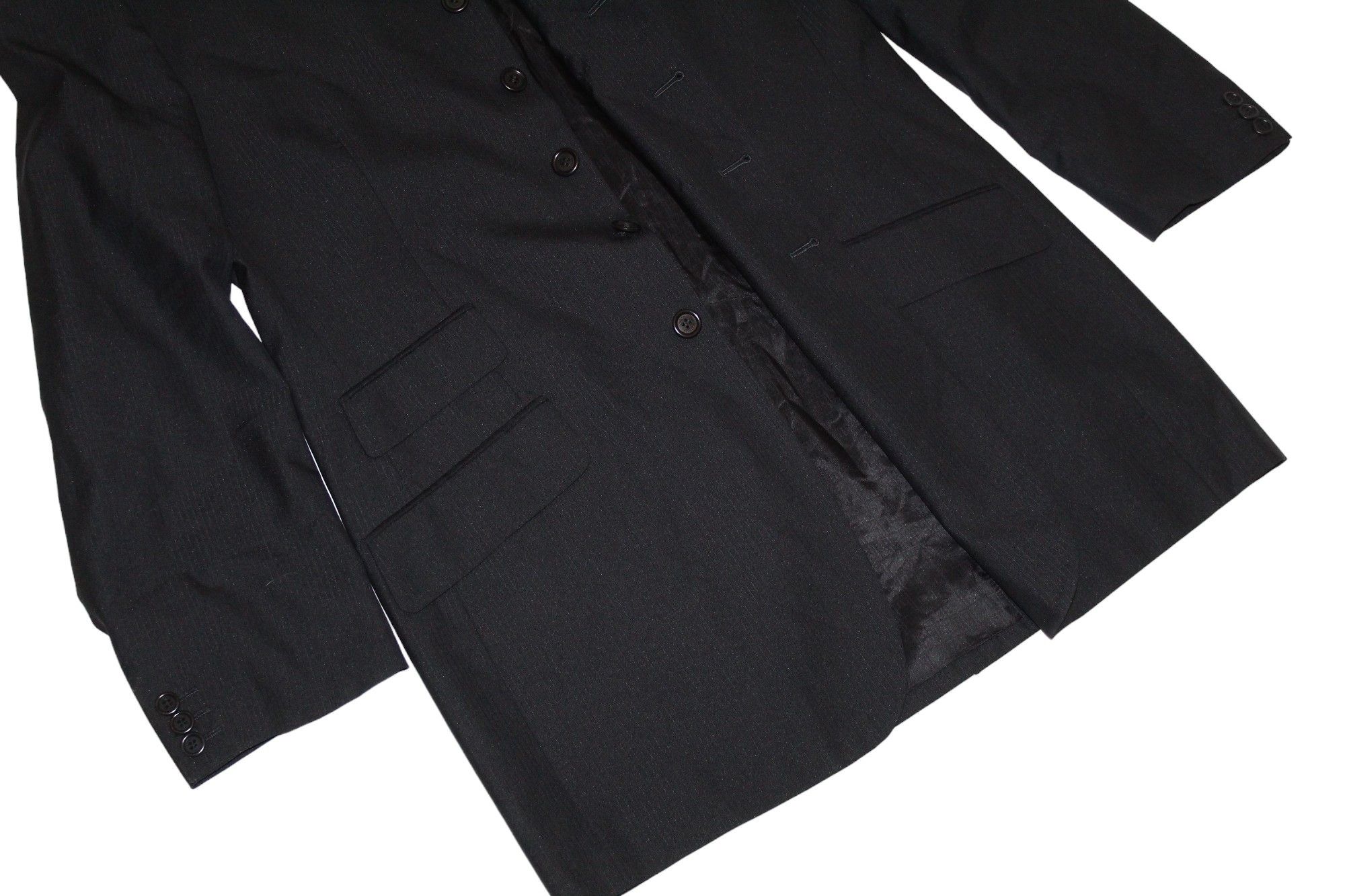 Carlo Pignatelli VTG Carlo Pignatelli CLASSICO Solid Black Virgin Wool Blazer Size 52L - 7 Thumbnail