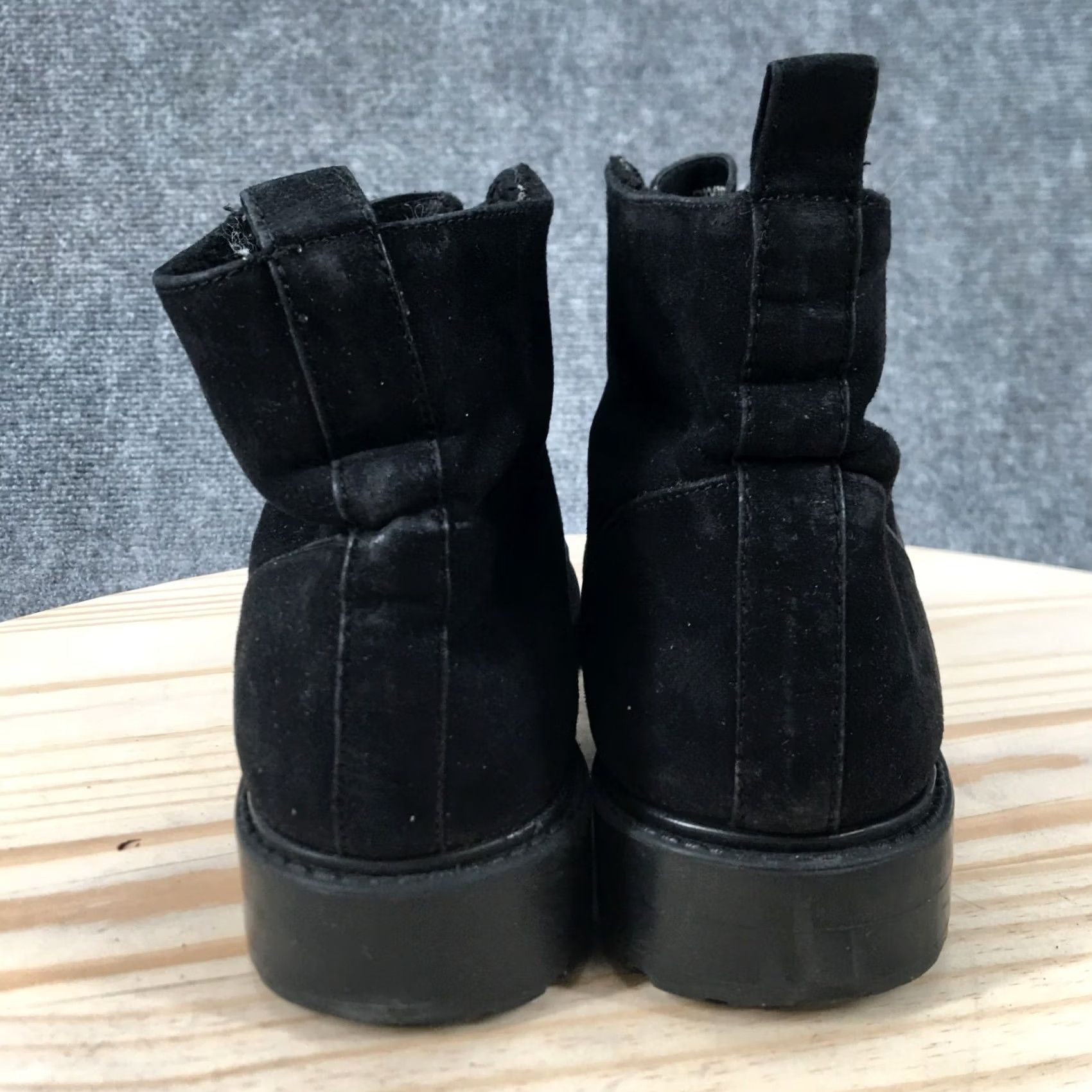 H&M Divided H&M Hiking Boots Womens 9.5 Black Suede Lace Up Ankle Bootie Shoes, Casual, Solid Black, 9.5 US, Divided by H&M, Boot, M, Women's Shoes Size L / US 10 / IT 46 - 6 Thumbnail