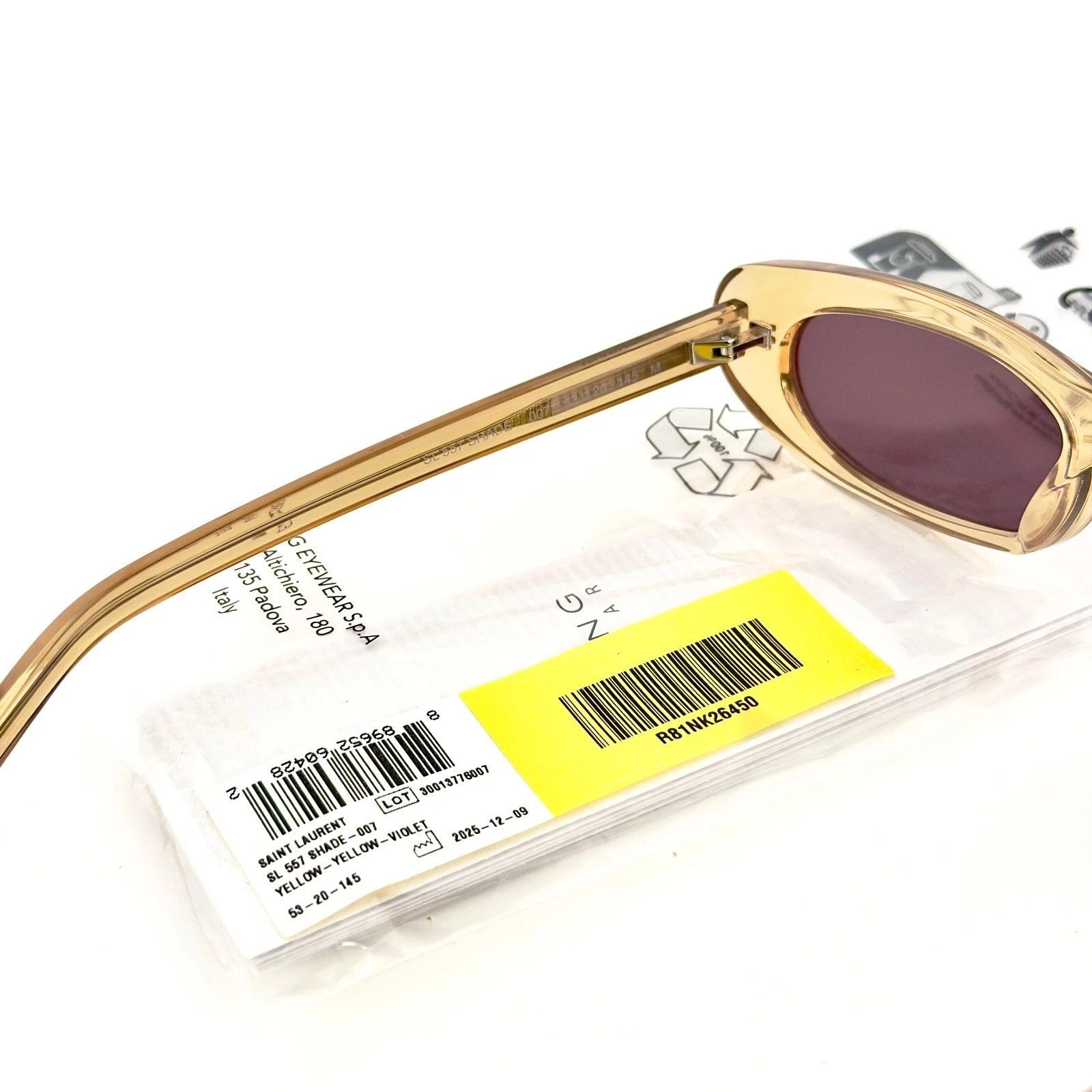 Yves Saint Laurent SAINT LAURENT SHADE SL 557 SL557 Yellow Violet Narrow 007 Size ONE SIZE - 6 Thumbnail
