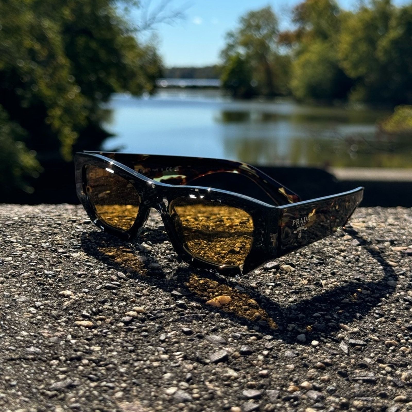 Prada PRADA SUNGLASSES PRA01S 15O10C Havana Black/Yellow Size ONE SIZE - 13 Thumbnail