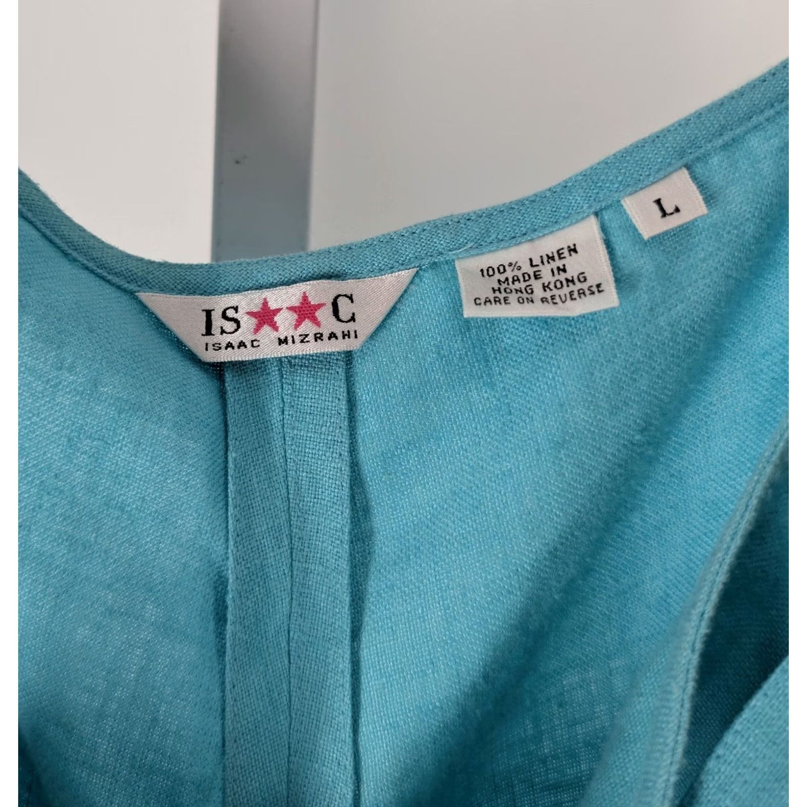 Isaac Mizrahi VINTAGE Isaac Mizrahi Linen Pants Teal High Waist Wrap Tie Wide Leg Large Size 36" / US 14 / IT 50 - 4 Thumbnail