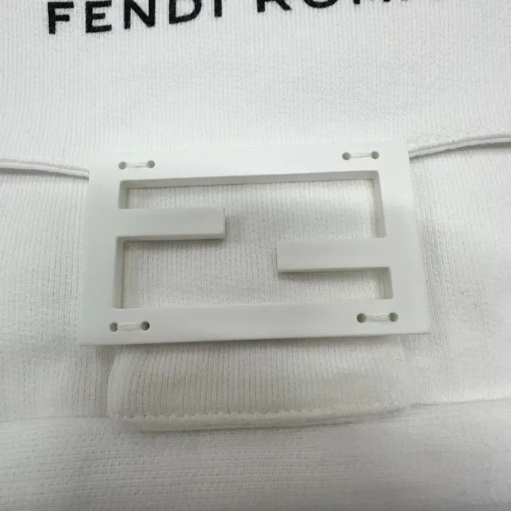 Fendi Fendi White Cropped Hoodie with Logo Print -2507 Size M / US 6-8 / IT 42-44 - 8 Thumbnail