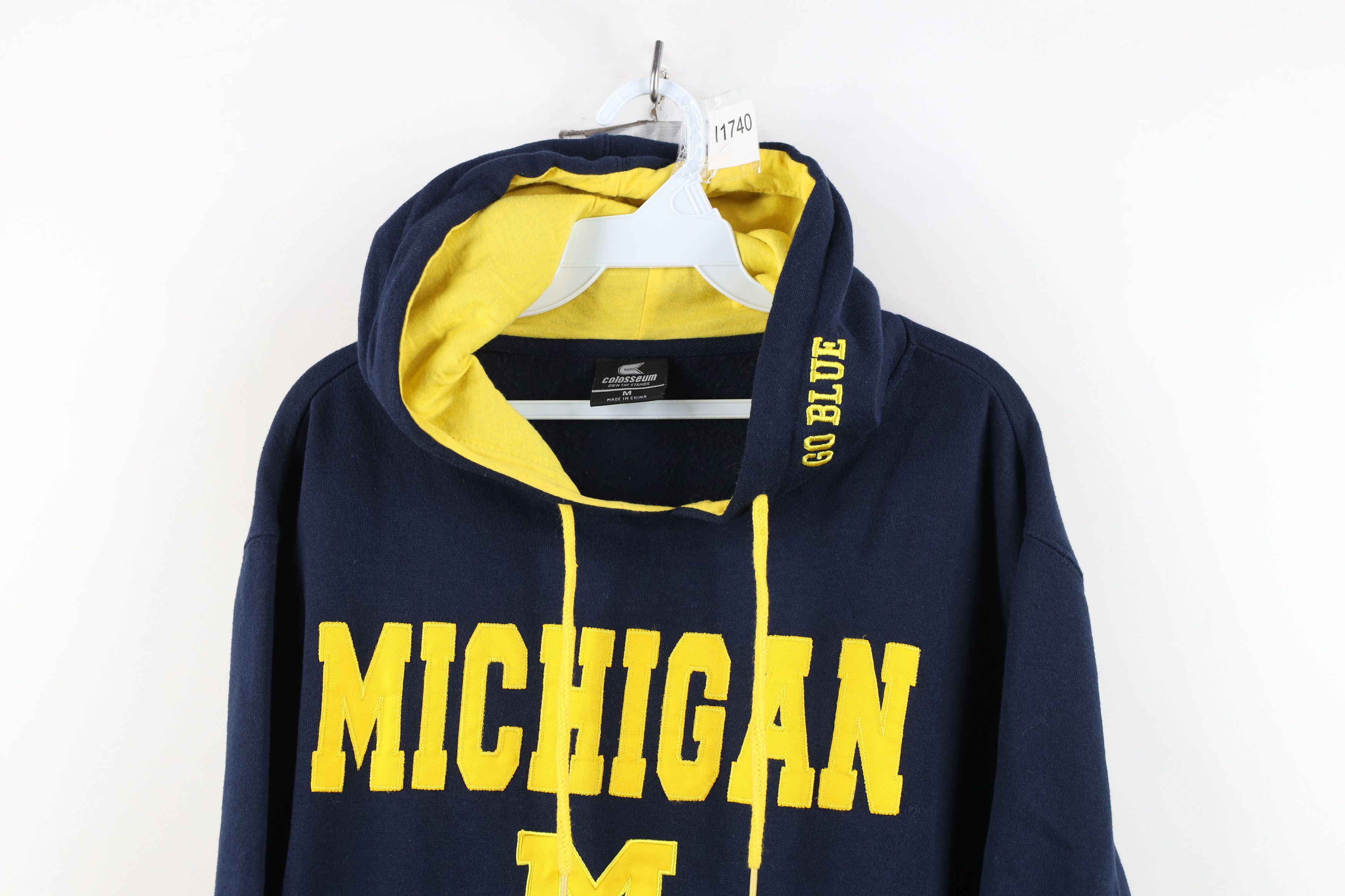 Vintage Vintage Y2K University of Michigan Hoodie Sweatshirt Blue Size US M / EU 48-50 / 2 - 2 Thumbnail
