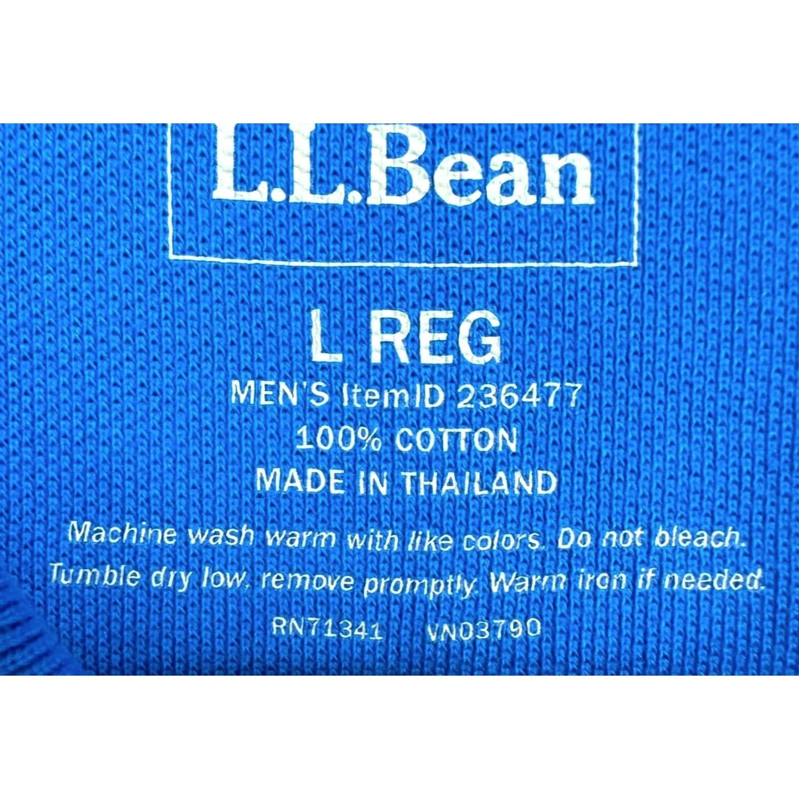 Vintage L.L. Bean Sweatshirt Mens Large Blue Polo Pullover 100% Cotton Casual Mock Neck Collared Long Sleeve Regular Fit Mens Size US L / EU 52-54 / 3 - 5 Thumbnail