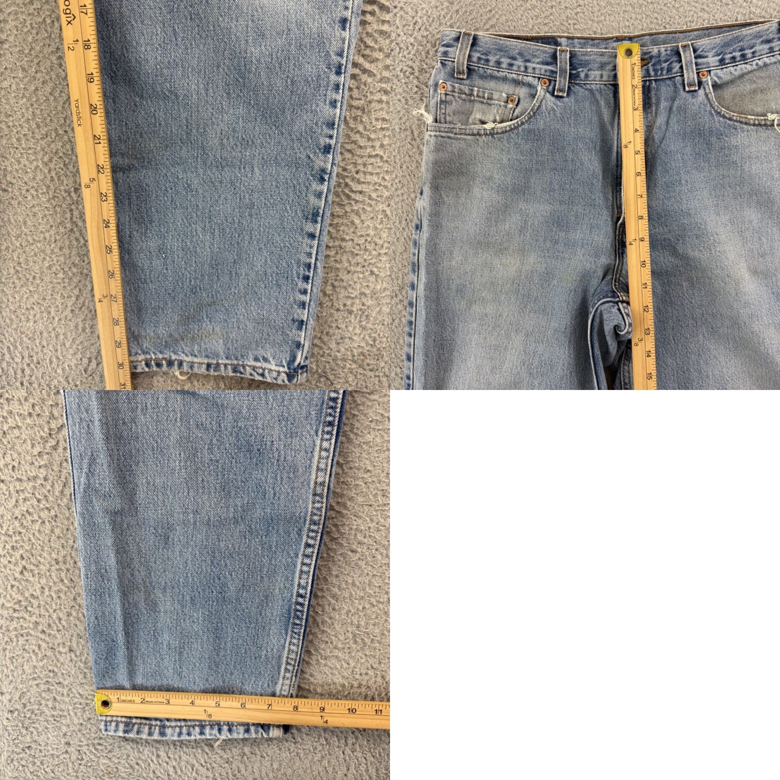Levi's VINTAGE Levi's 550 Jeans Mens 36x30 Blue Distressed 90s Logo USA 5-Pocket Denim Straight Relaxed 90s Size US 36 / EU 52 - 9 Thumbnail