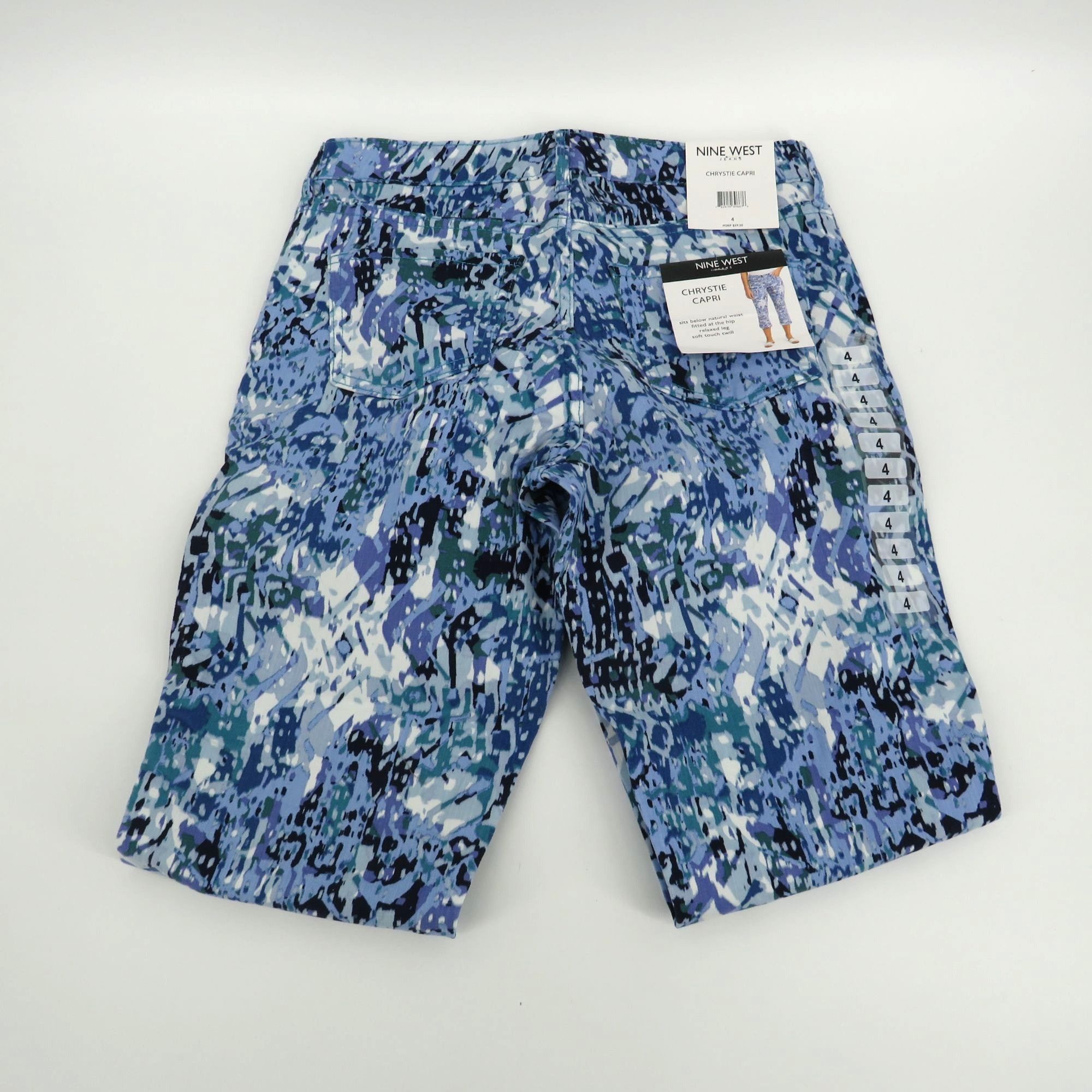 Nine West Nine West Women's Chrystie Capri Jeans Blue Abstract Print S Size 27" / US 4 / IT 40 - 5 Thumbnail