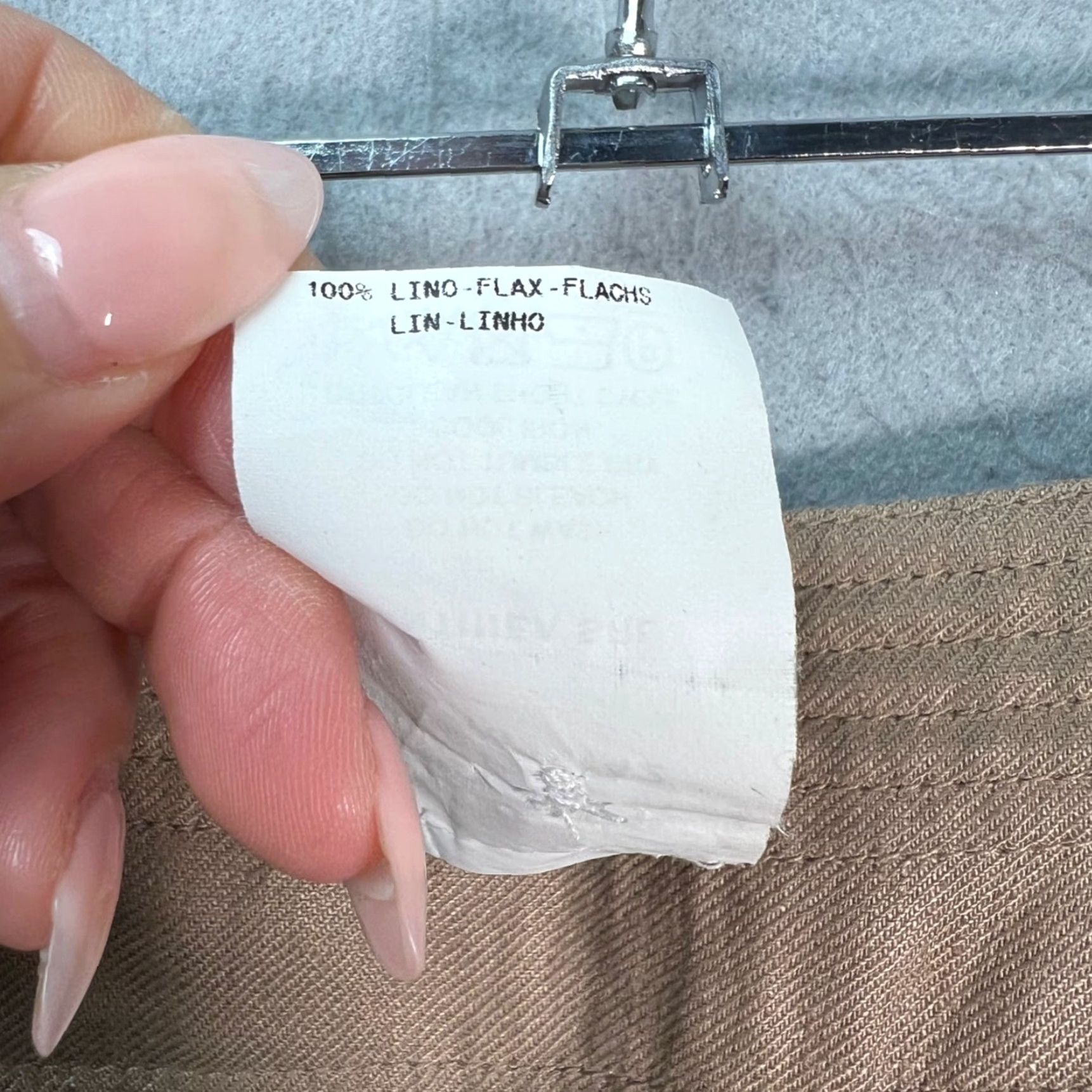 Armani Armani Collezioni Womens Pants 42 Beige Linen Wide-Leg Dress Pants Adult Womens 42 Beige Linen Wide-Leg High Rise 28in Inseam Size 28" / US 6 / IT 42 - 4 Thumbnail
