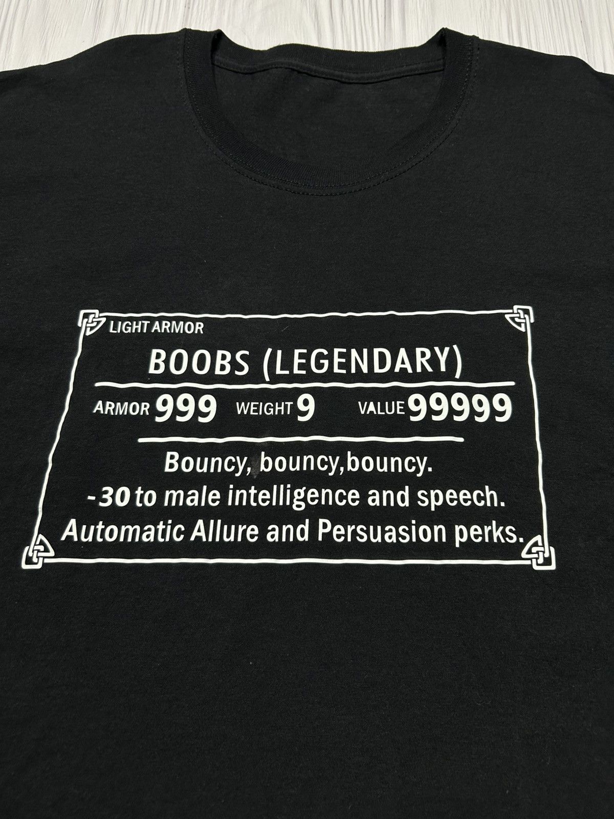 Vintage Boobs (Legendary) Skyrim Style T-Shirt Humor Size US XL / EU 56 / 4 - 4 Thumbnail