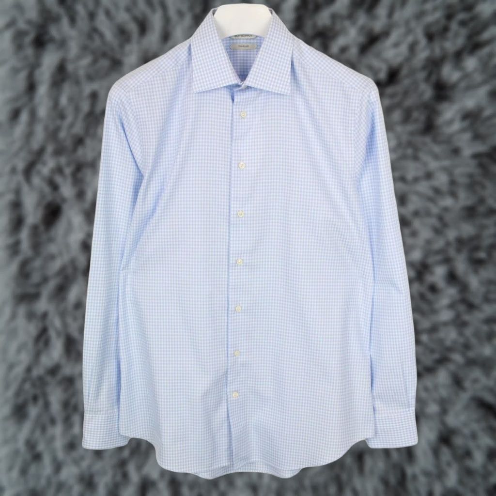 Suitsupply Suitsupply Traveller Slim Fit Formal Shirt Check Cutaway Men 39 / 15 1/2 Blue Shirt Size 40R - 1 Thumbnail