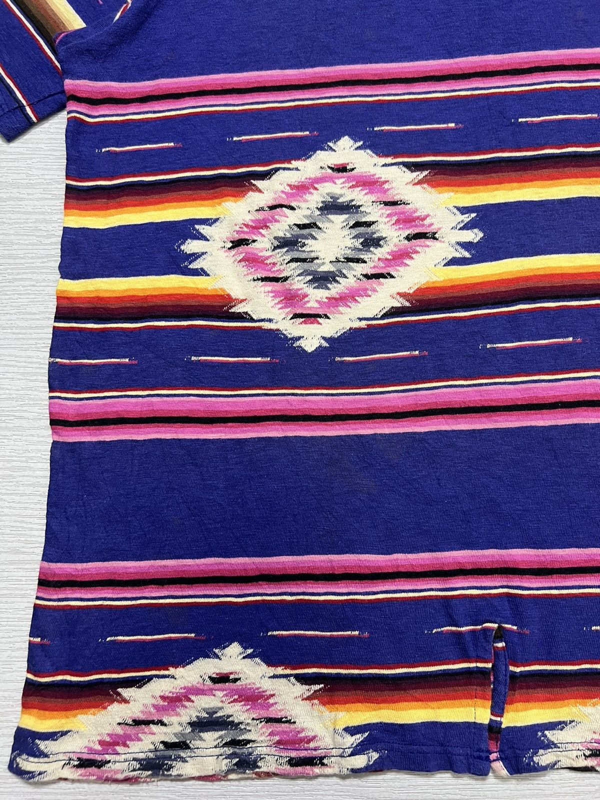 Kapital Kapital - Striped Aztec Polo Shirt Size US L / EU 52-54 / 3 - 12 Thumbnail
