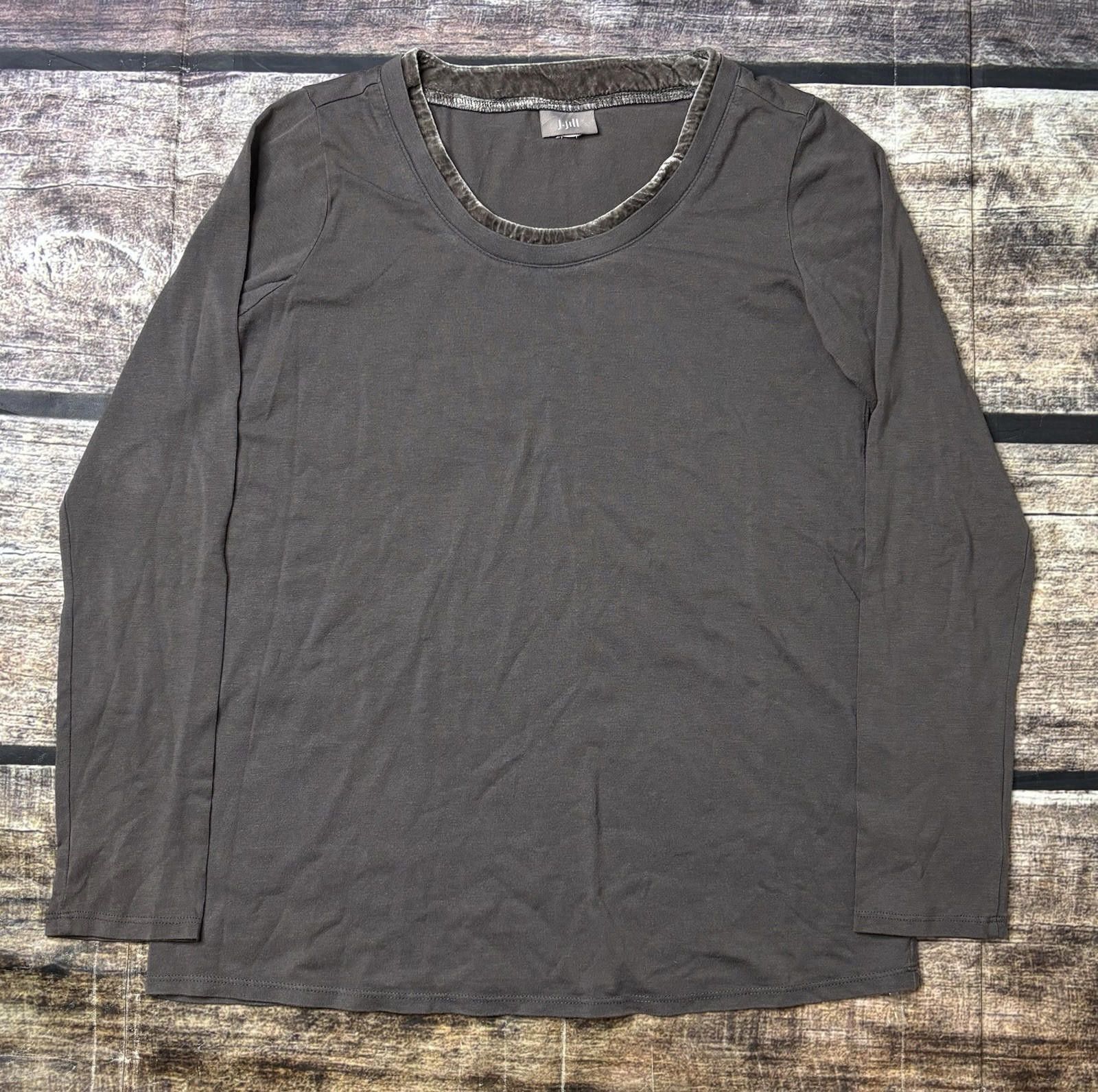 J. Jill J Jill Top Women's Small Brown Velour Double Collar Size S / US 4 / IT 40 - 1 Thumbnail