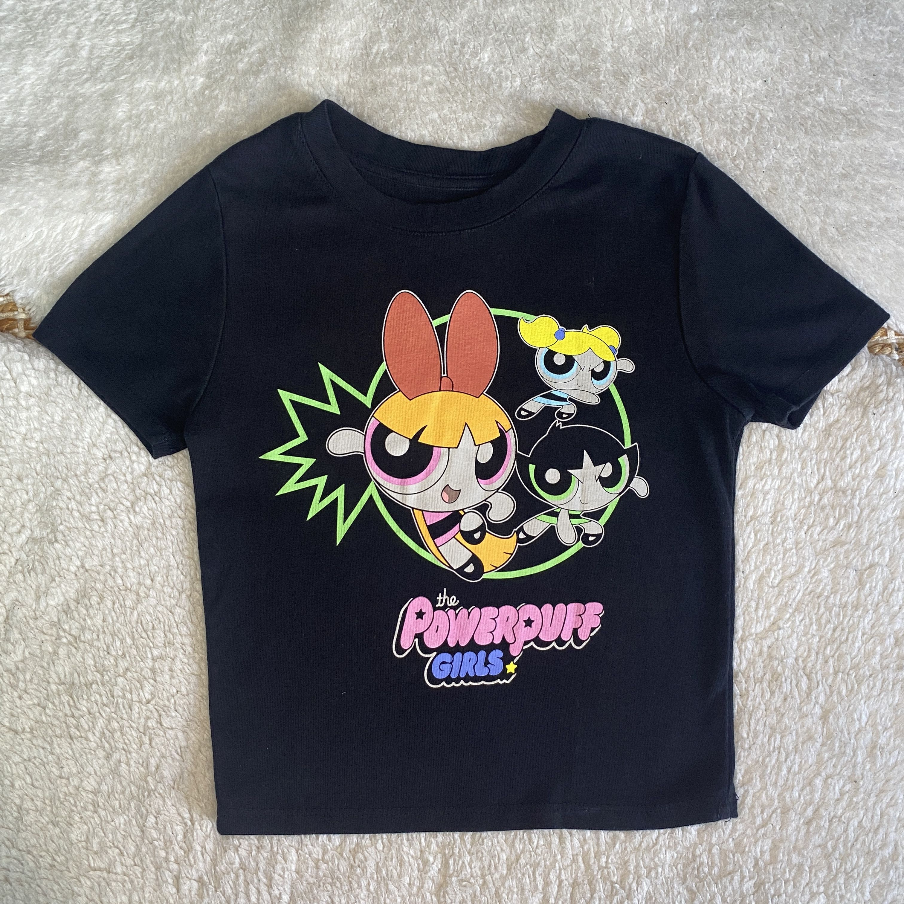 Cartoon Network Powerpuff Girls Black Graphic Crop Top T-Shirt Size Small Size S / US 4 / IT 40 - 7 Thumbnail