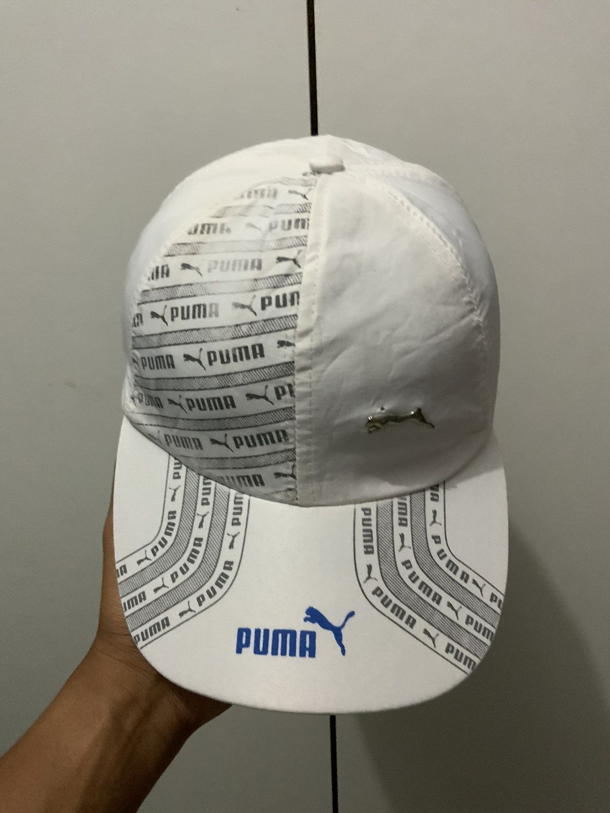 Japanese Brand Puma White Hat Size ONE SIZE - 6 Thumbnail