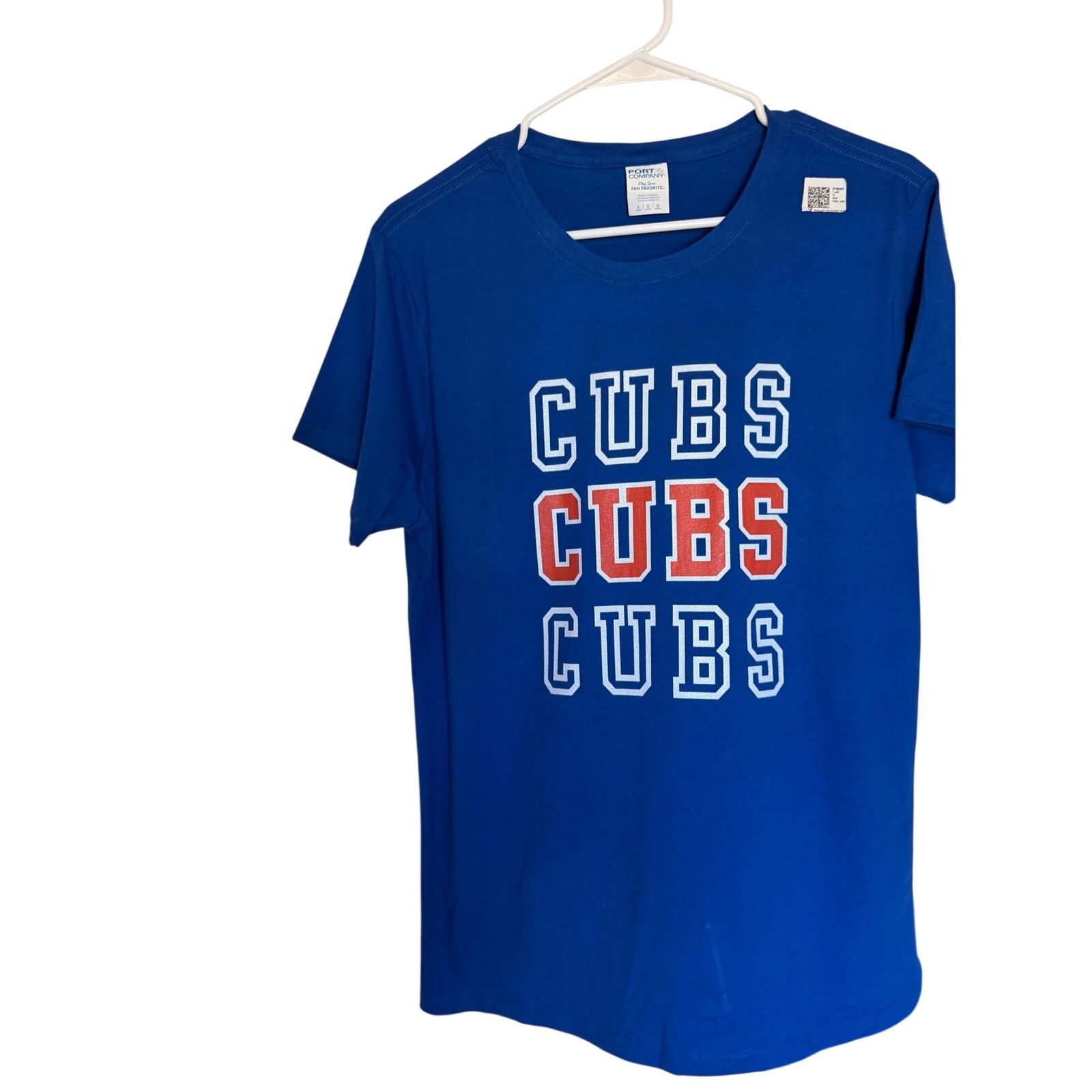 Other Port & Company Short Sleeve Blue "CUBS" Crew Neck T-Shirt Size US L / EU 52-54 / 3 - 2 Thumbnail