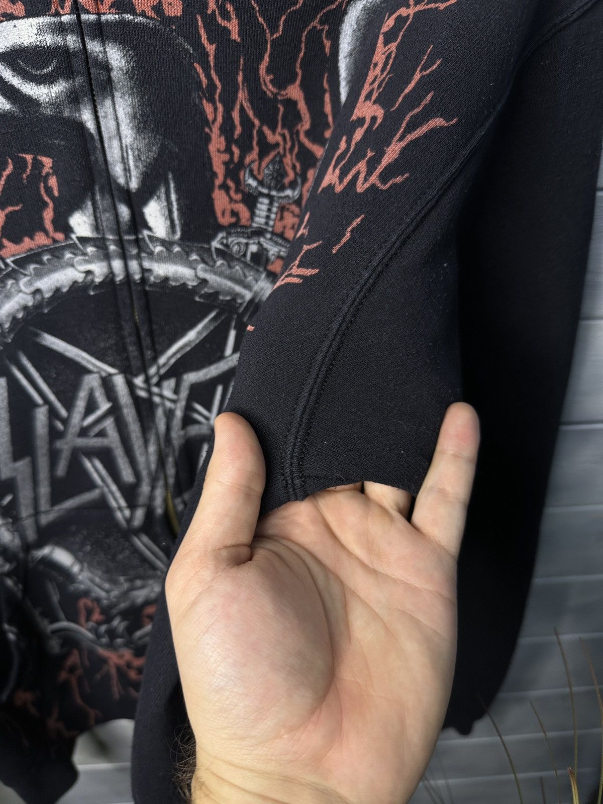 Band Tees Rare Vintage Zip Hoodie Slayer Two Big Logo Eagle Anarchy Size US L / EU 52-54 / 3 - 8 Thumbnail