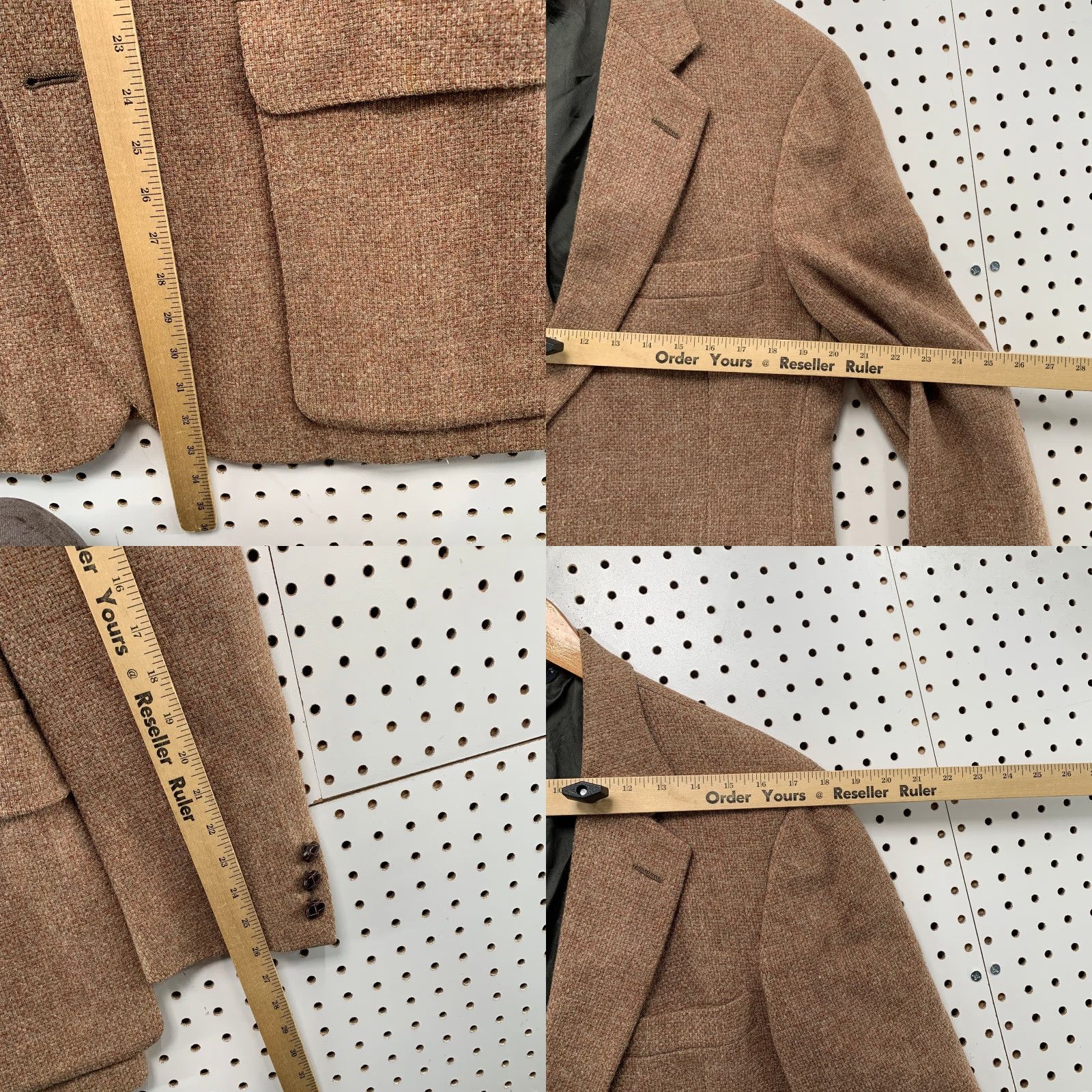 Vintage VINTAGE Baskin Tweed Wool Blazer Mens 40 Brown Business 60s Wool Blazer Two-Button Notch Lapel 2 Piece Regular Length JACKET Size 40R - 9 Thumbnail
