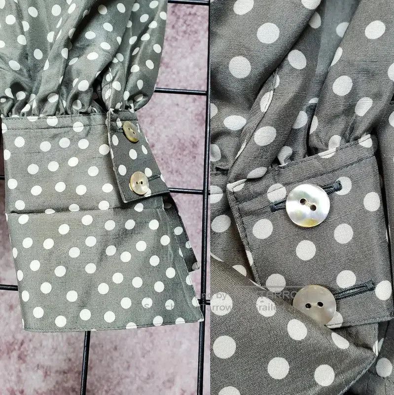 Dior Dior Green Polka Dot Silk Blouse . Size S / US 4 / IT 40 - 6 Thumbnail