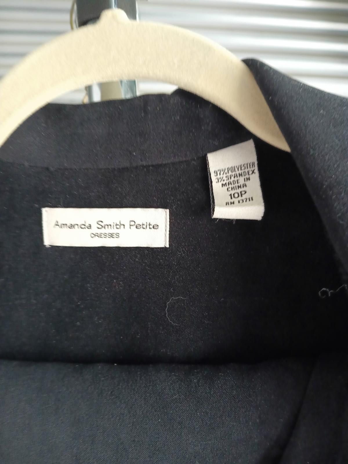 Designer Amanda Smith Petite Black Stretch Blazer Set Size L / US 10 / IT 46 - 4 Thumbnail