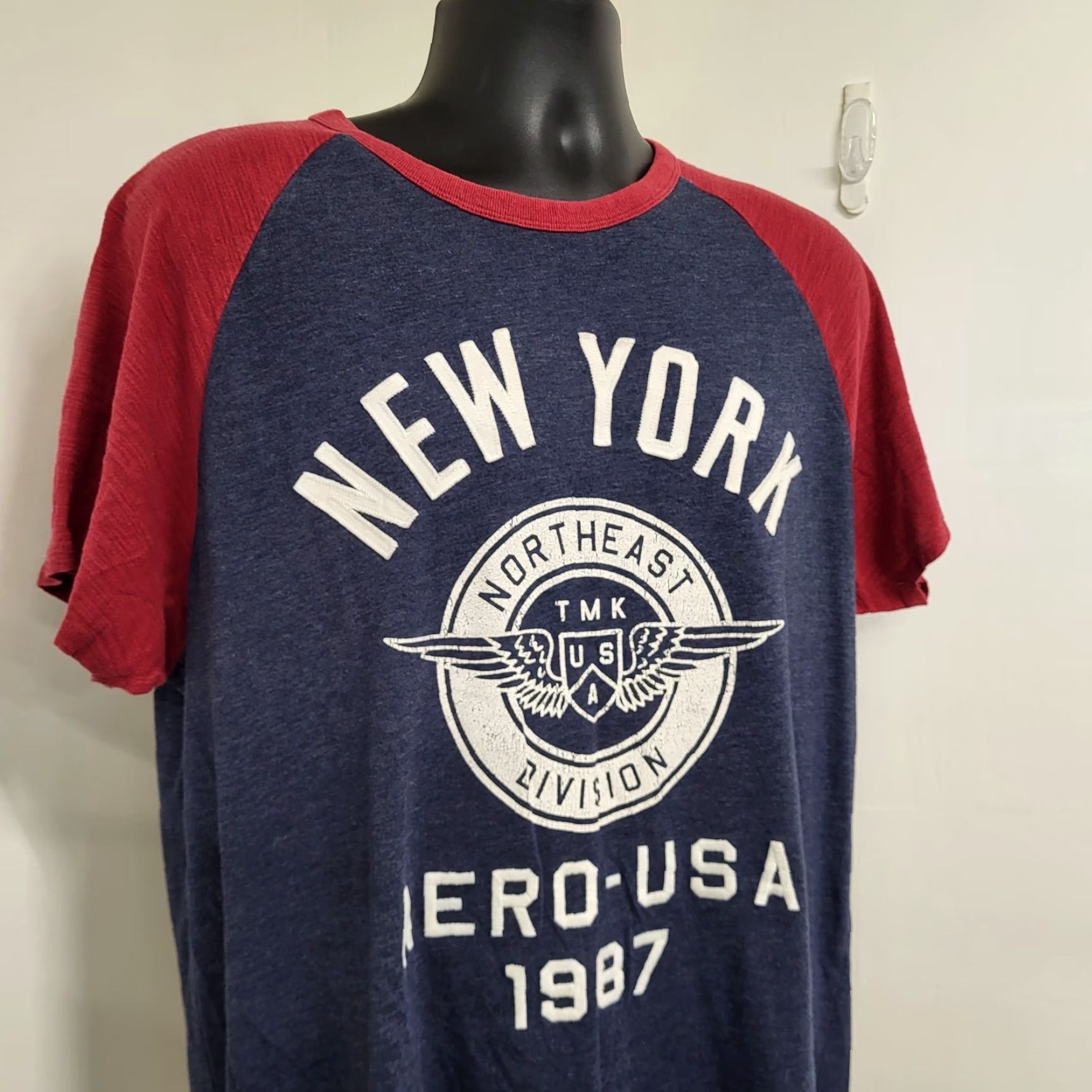 Vintage VINTAGE Aeropostale Shirt Mens XL Tall Gray Short Sleeve Crew Neck "New York Areo-USA 1987" 90s Graphic Print Mens Size US XL / EU 56 / 4 - 3 Thumbnail