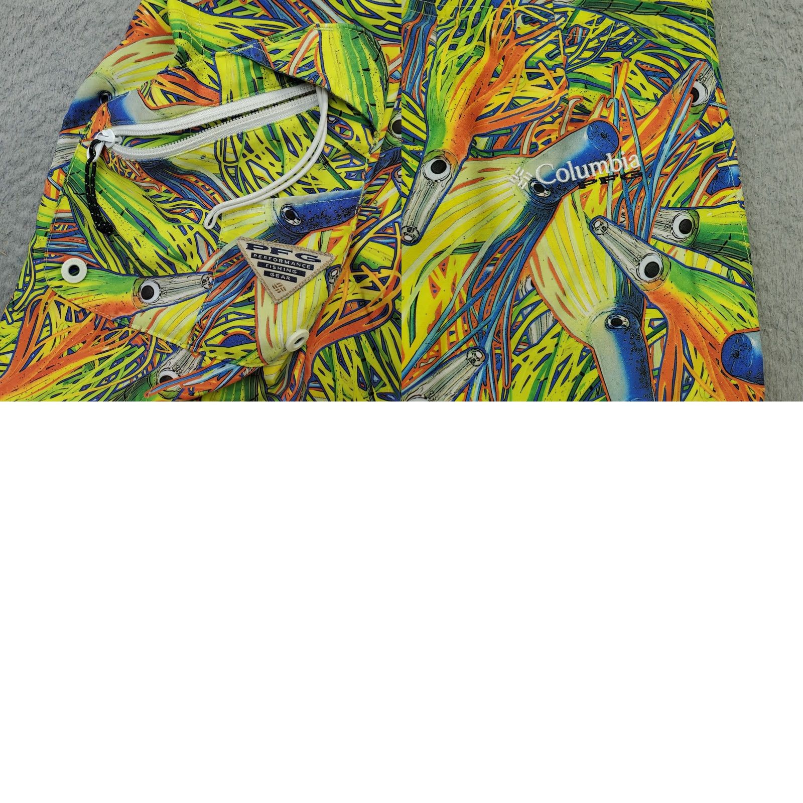 Vintage Columbia Mens 38 Multi Squid Lure Print PFG Fishing Board Shorts Shirt Bottom Mens Size US 38 / EU 54 - 8 Thumbnail