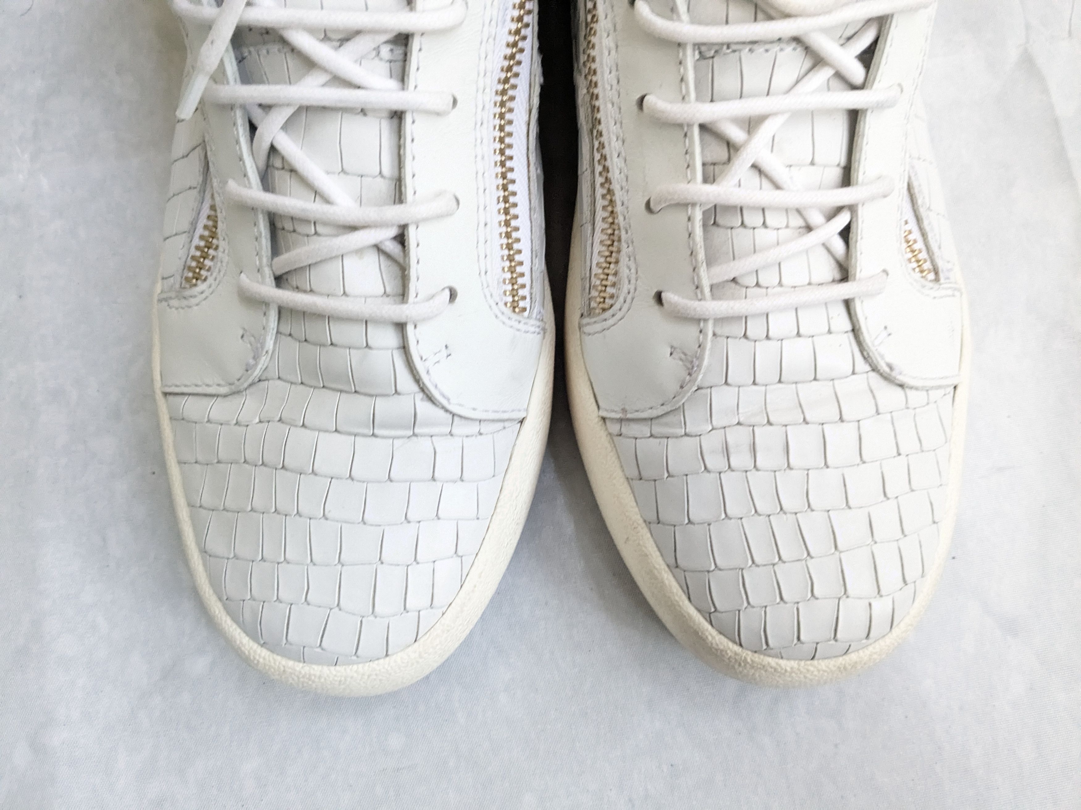 Giuseppe Zanotti Giuseppe Zanotti Sneakers White Gold 11 44 High Tops Leather Size US 11 / EU 44 - 3 Thumbnail
