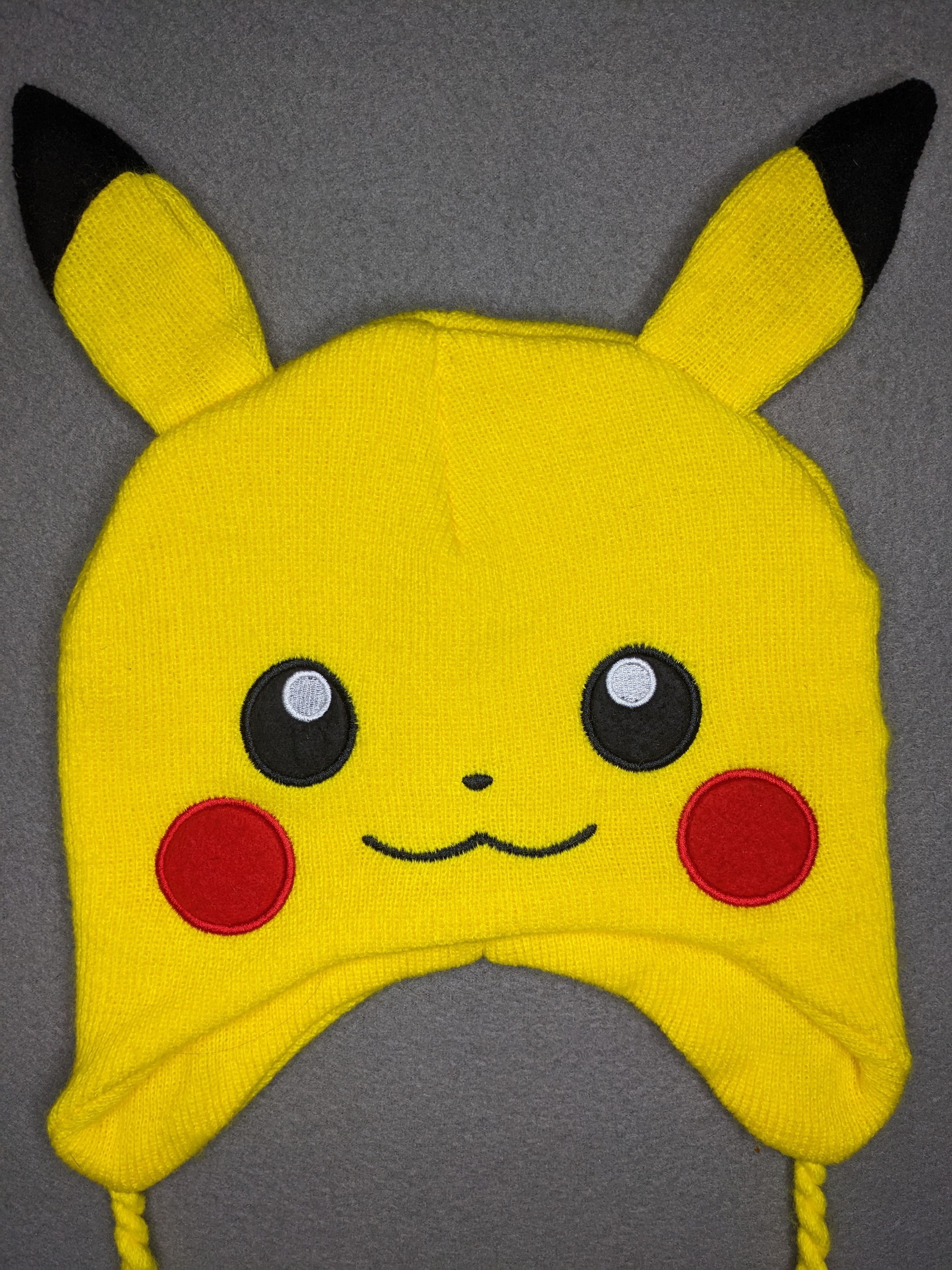 Pokemon Pokemon Pikachu Beanie Laplander Hat Ears Pokeball Tassles Size ONE SIZE - 2 Thumbnail