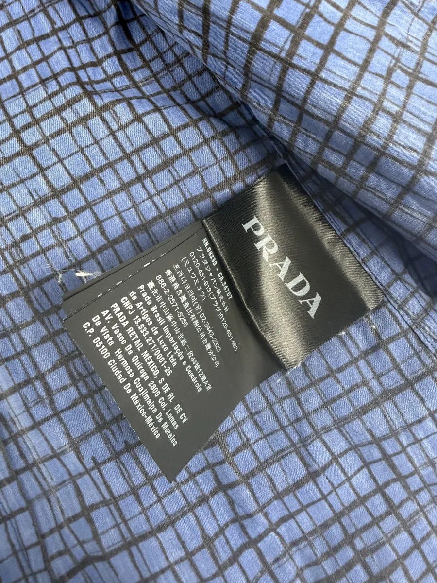 Prada SS02018 Prada Blue & Black Checkered Abstract Shirt Size US M / EU 48-50 / 2 - 9 Thumbnail