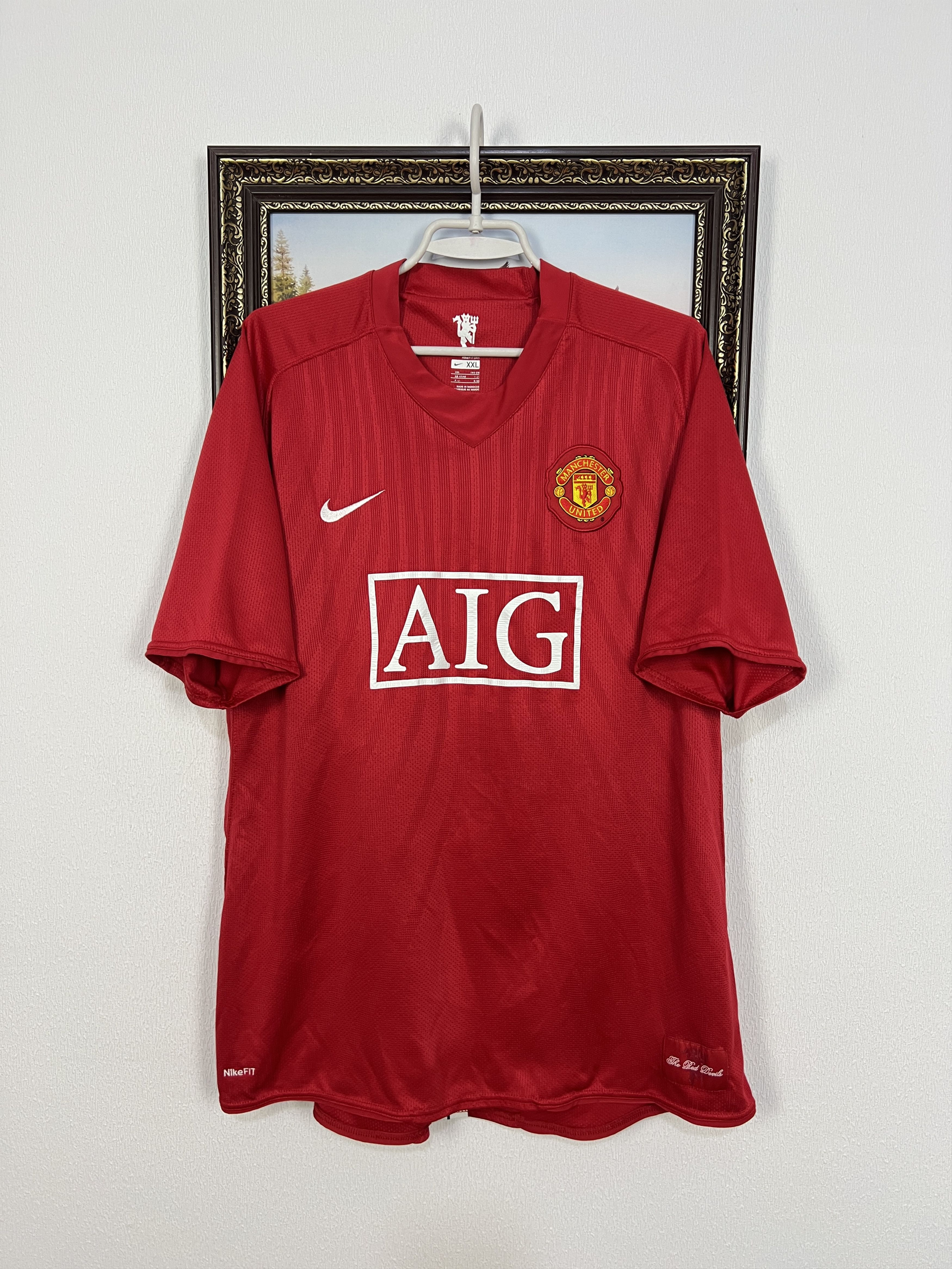 Nike Manchester United Home football shirt 2007 Nike Jersey AIG Size US XXL / EU 58 / 5 - 1 Thumbnail
