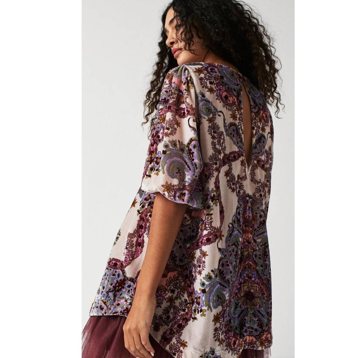 Free People New Maye Velvet Tunic Mini Dress $148 X-SMALL Oversized Top Size XS / US 0-2 / IT 36-38 - 4 Thumbnail
