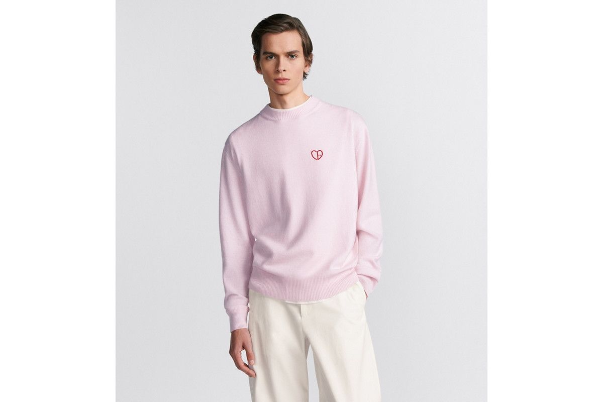 Dior o1bcso1str0226 CD Heart Sweater in Pink Size US L / EU 52-54 / 3 - 4 Thumbnail