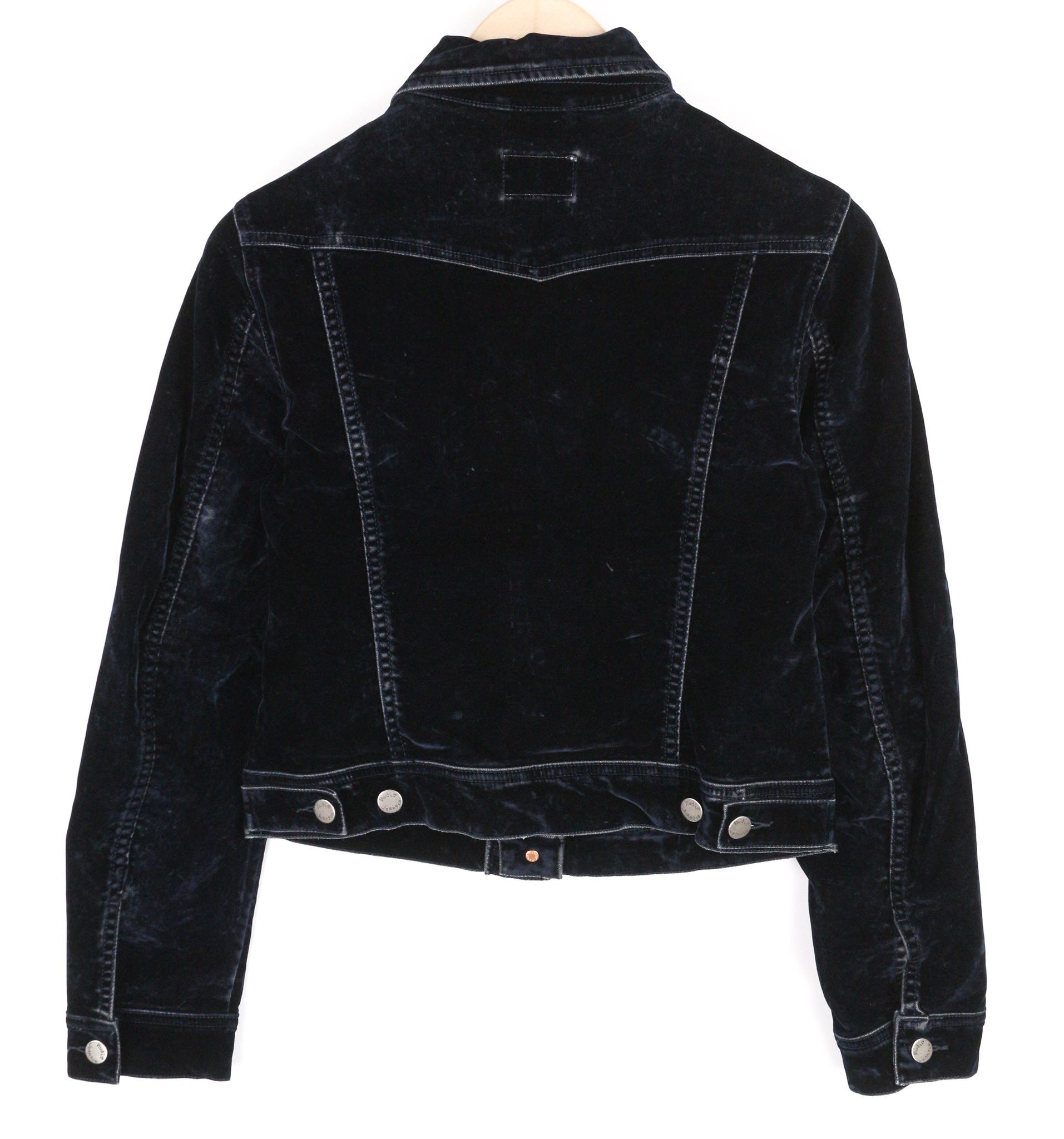Nudie Jeans TOVE M Blue Velvet Polo Collar Dark Logo Jacket 82423 Size M / US 6-8 / IT 42-44 - 2 Thumbnail