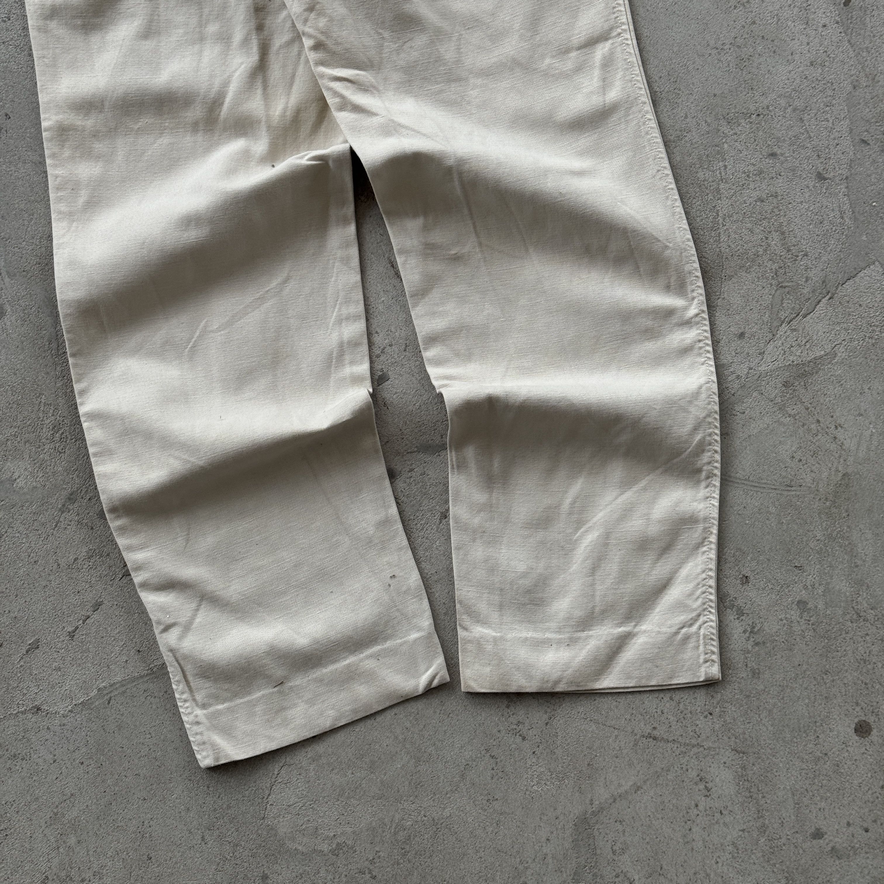 Fay Vintage Fay Ivy Data Linen Blend Chino Trousers Pants Italy Size US 34 / EU 50 - 8 Thumbnail