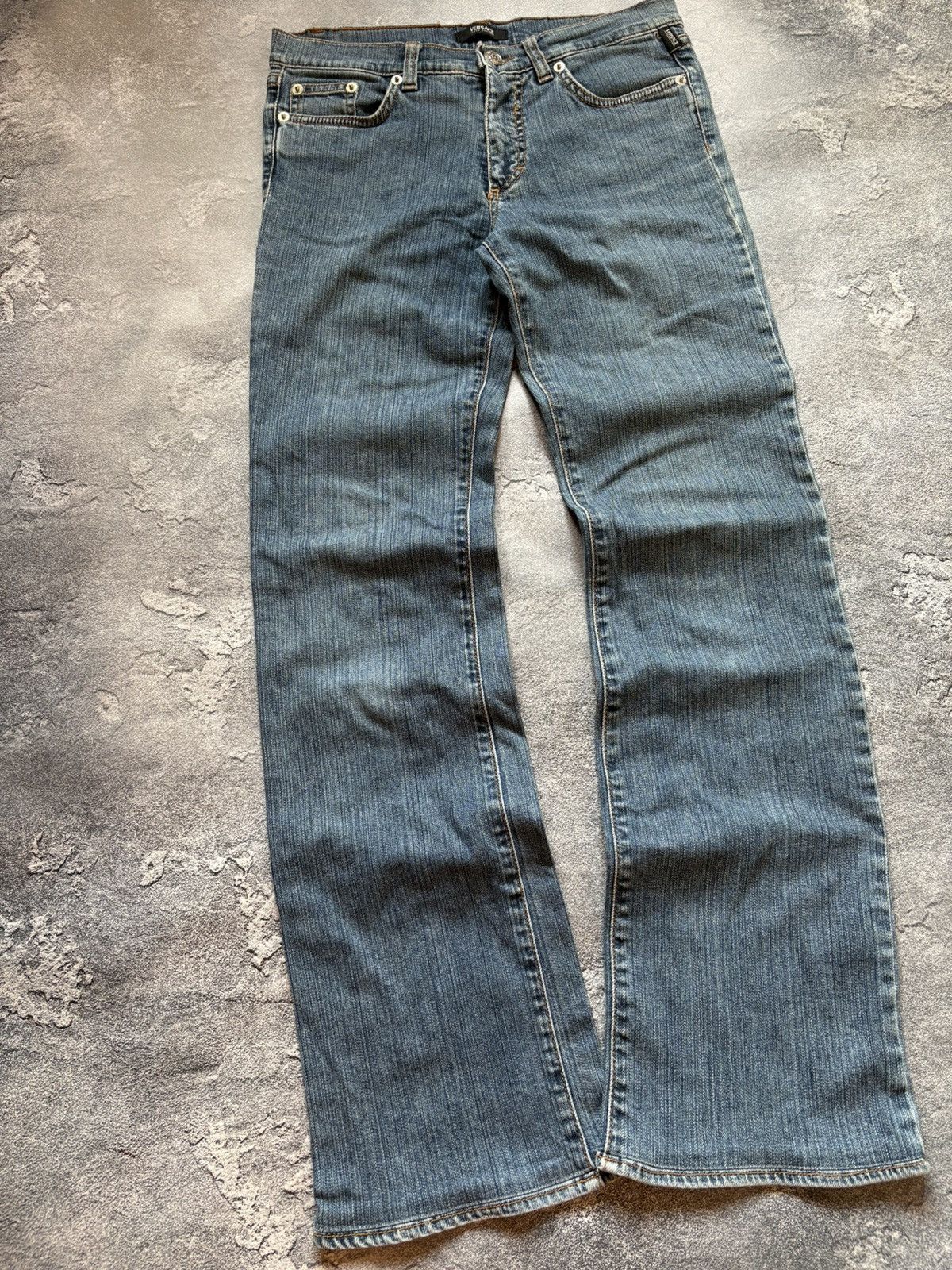 Versace Jeans Couture Vintage 00s Versace Jeans Couture Y2K Bootcut Flared Jeans Size 28" / US 6 / IT 42 - 2 Thumbnail