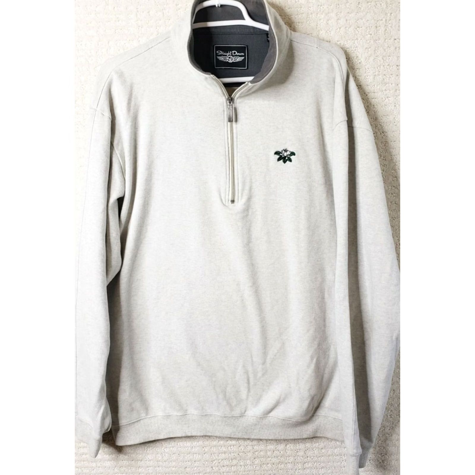 Vintage Straight Down Golfwear Sweater Mens XL Light Gray 1/4 Zip Pullover Size US XL / EU 56 / 4 - 2 Thumbnail
