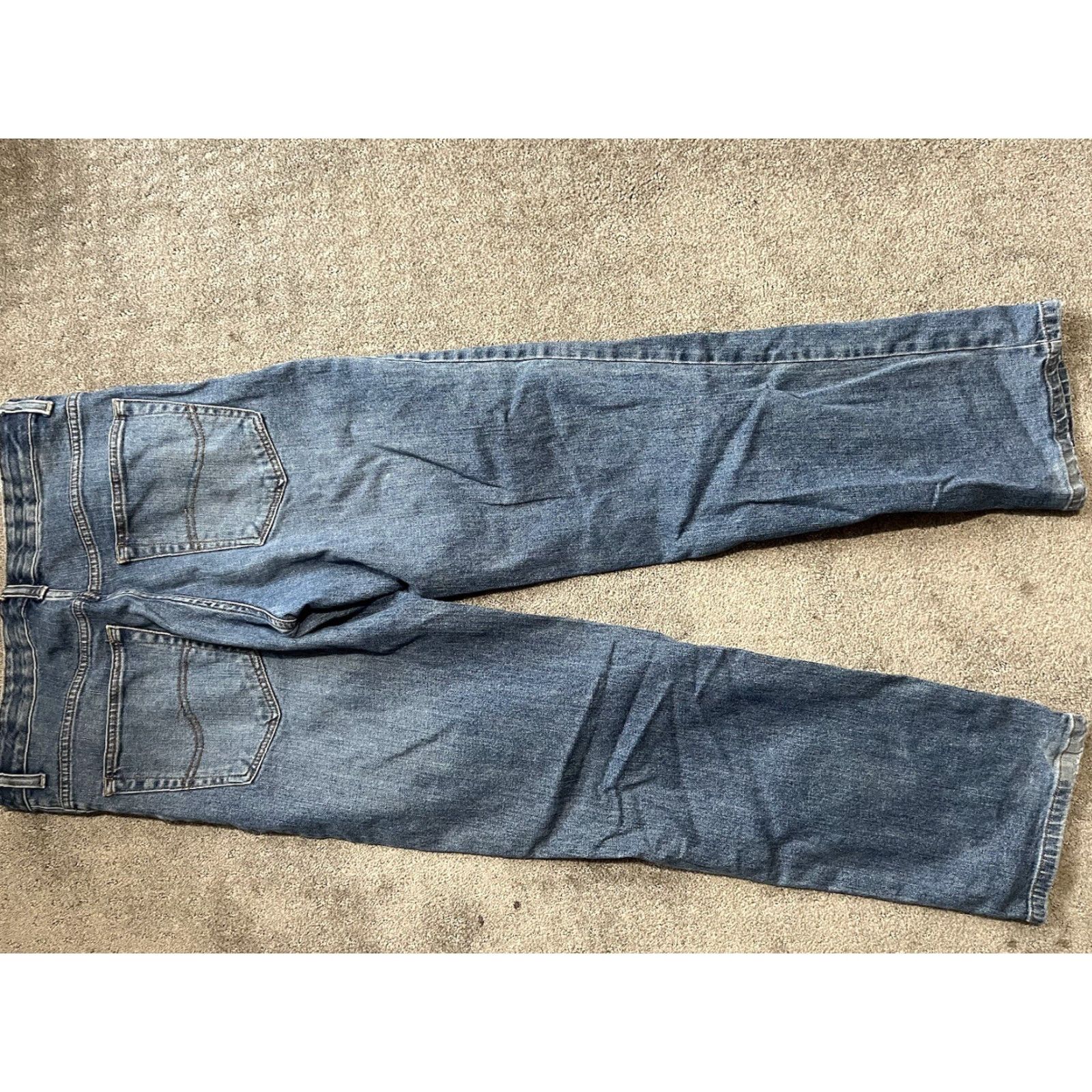 Lee Lee Custom Fit Pants Mens 32X32 Dark Blue Flat Front Straight Leg Cotton 4 Pockets Size US 32 / EU 48 - 6 Thumbnail