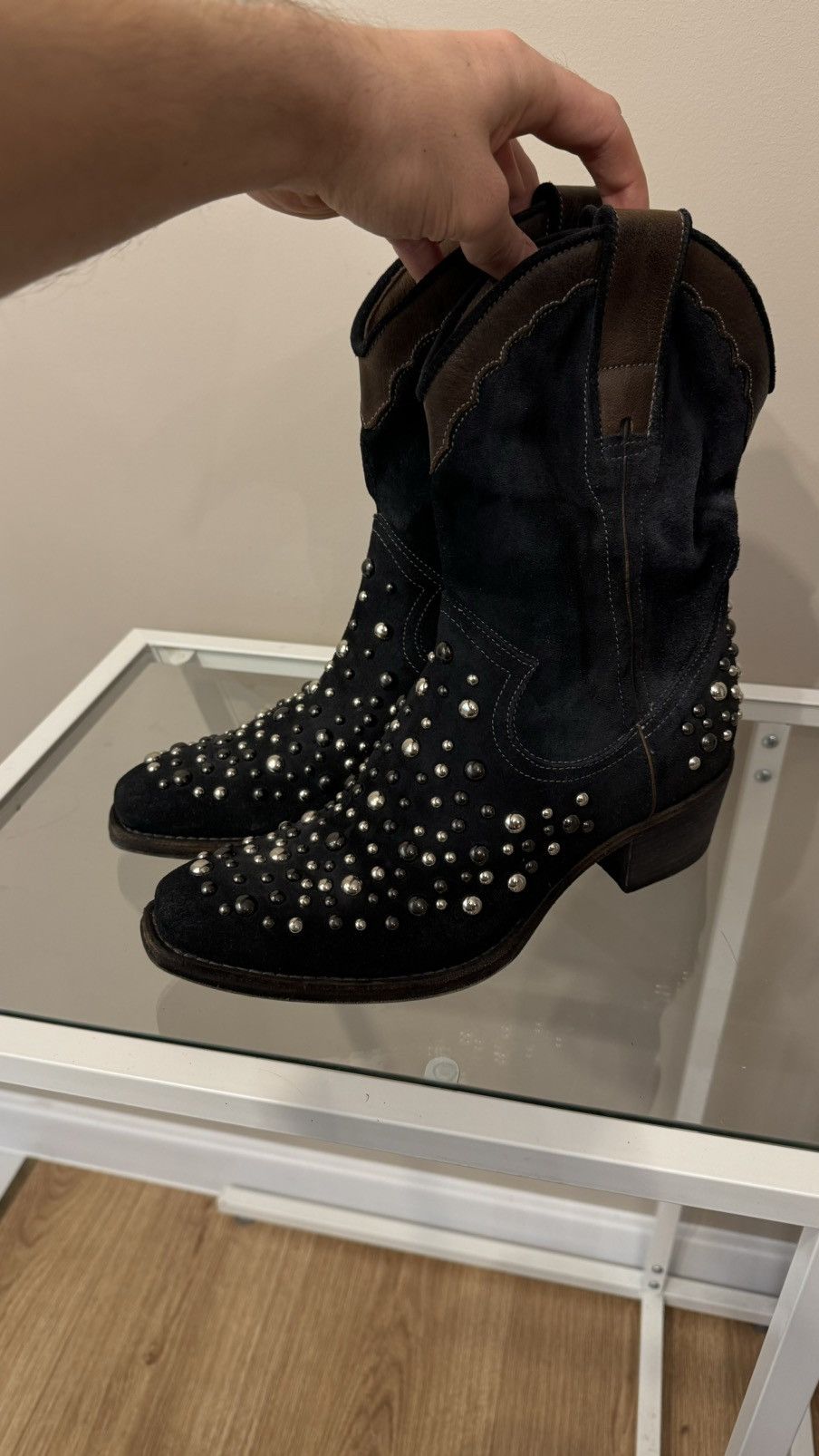 Vintage Avant Garde boots leather cowboy vintage rare y2k rock shoes Size US 7 / EU 40 - 3 Thumbnail