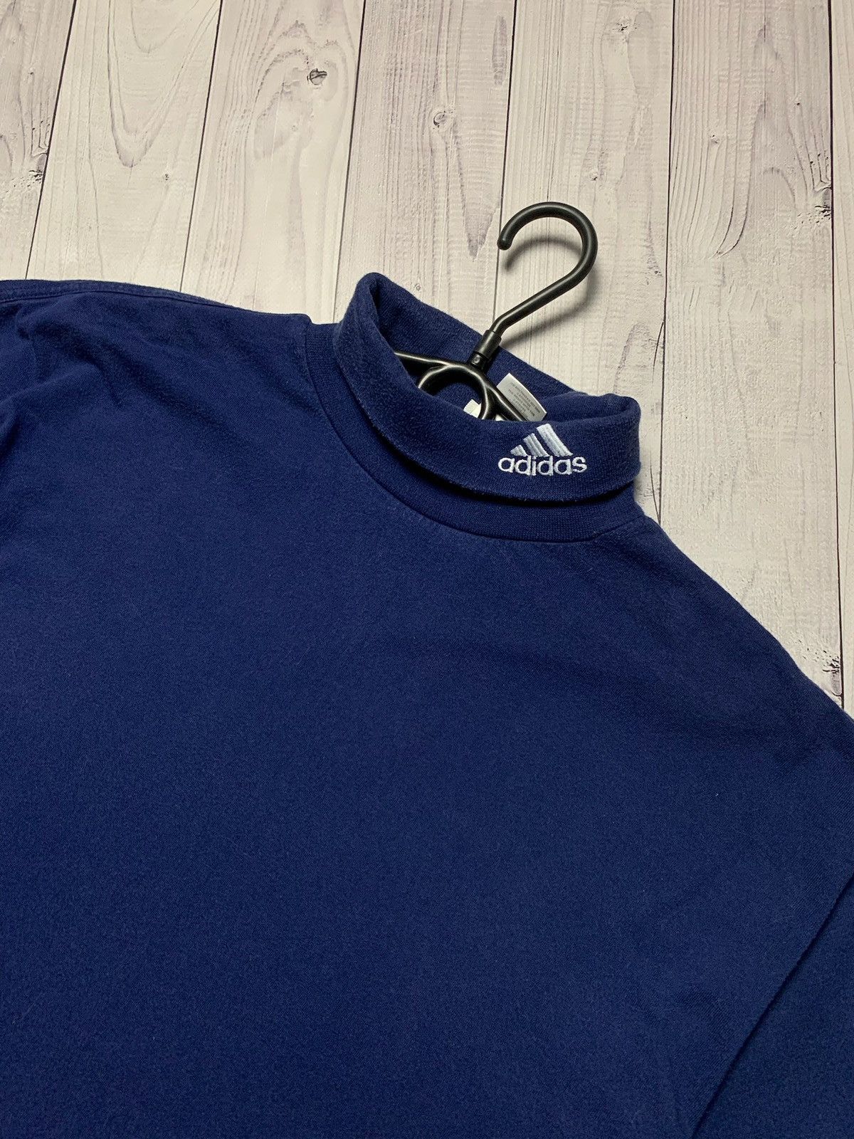 Adidas Adidas vintage turtle neck long sleeve tee size L navy Size US L / EU 52-54 / 3 - 2 Thumbnail