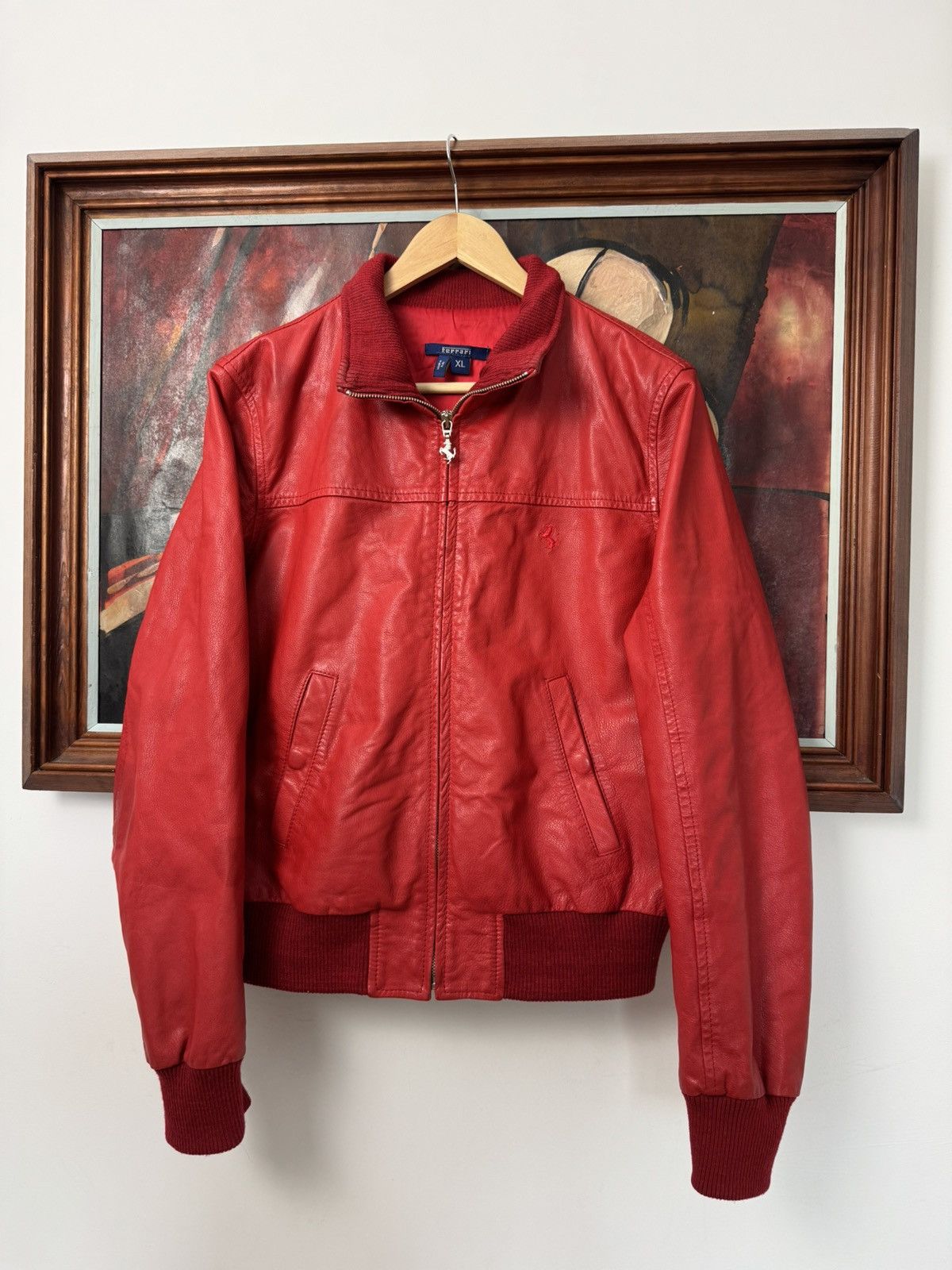Ferrari Rare Vintage Ferrari Leather Jacket Y2k Hype Racing Formula1 Size US S / EU 44-46 / 1 - 2 Thumbnail