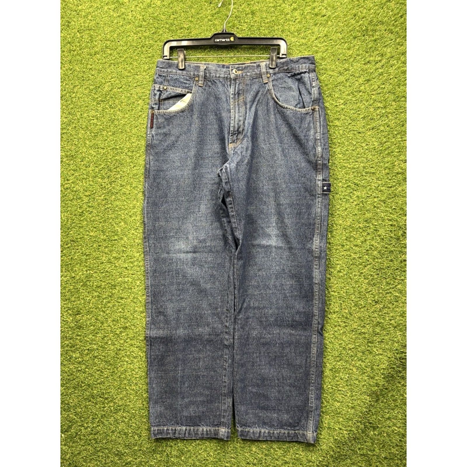 Phat Farm VINTAGE Phat Farm Jeans Mens 36x34 Blue Carpenter Loose Baggy Fit 90s Hip Hop Denim Size US 36 / EU 52 - 2 Thumbnail
