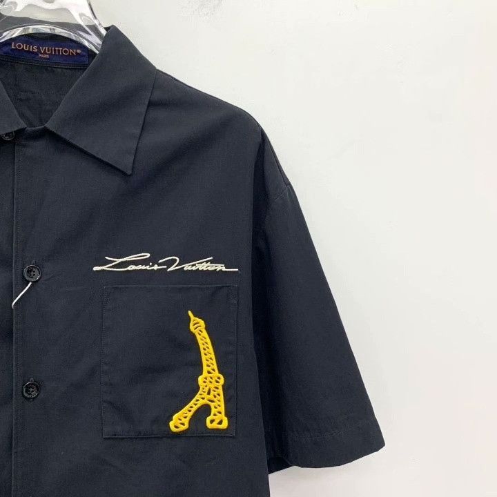 Louis Vuitton Louis Vuitton Black Logo Eiffel Tower Shirt Size US M / EU 48-50 / 2 - 3 Thumbnail