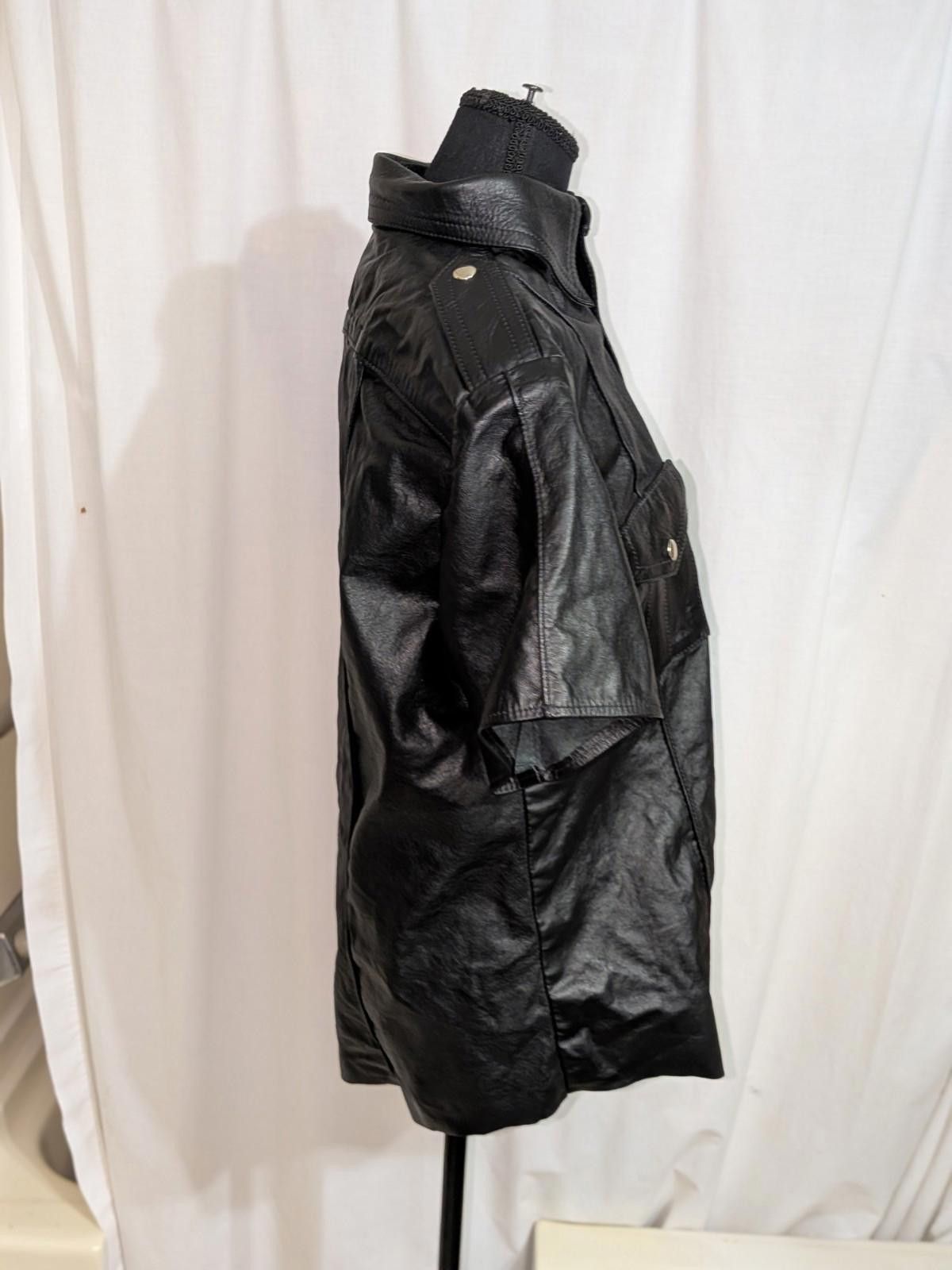 Designer VTG 80s BLACK on BLACK LEATHERS Police Uniform Polo Shirt XL Size US XL / EU 56 / 4 - 5 Thumbnail